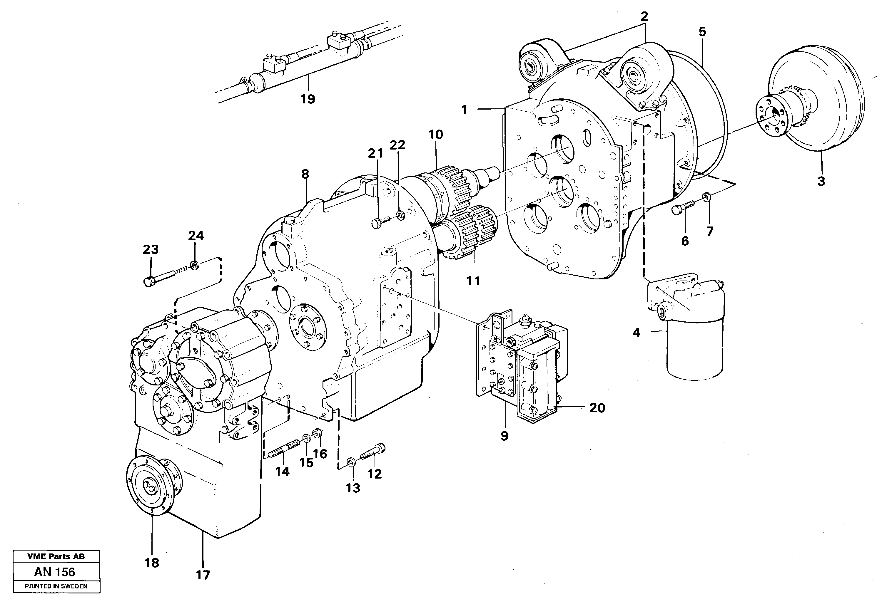 Hydraulic transmission with fitting parts — volvo parts diagram