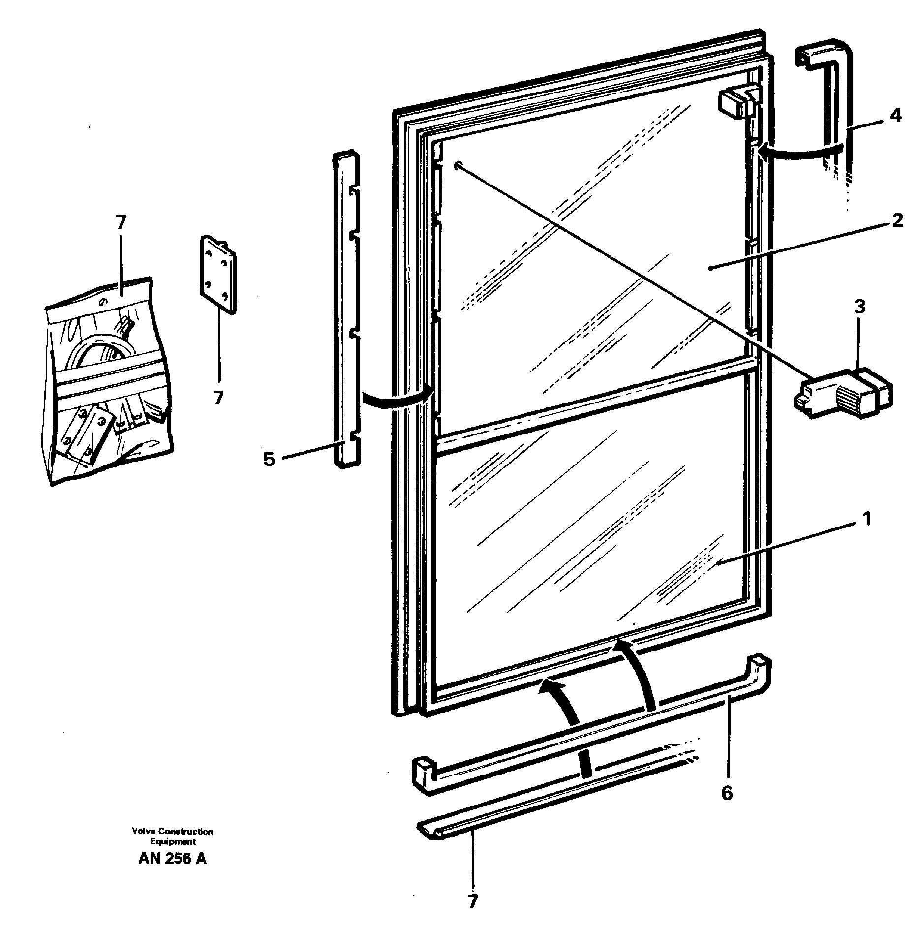 Sliding window.  92028, 94824 — volvo parts diagram