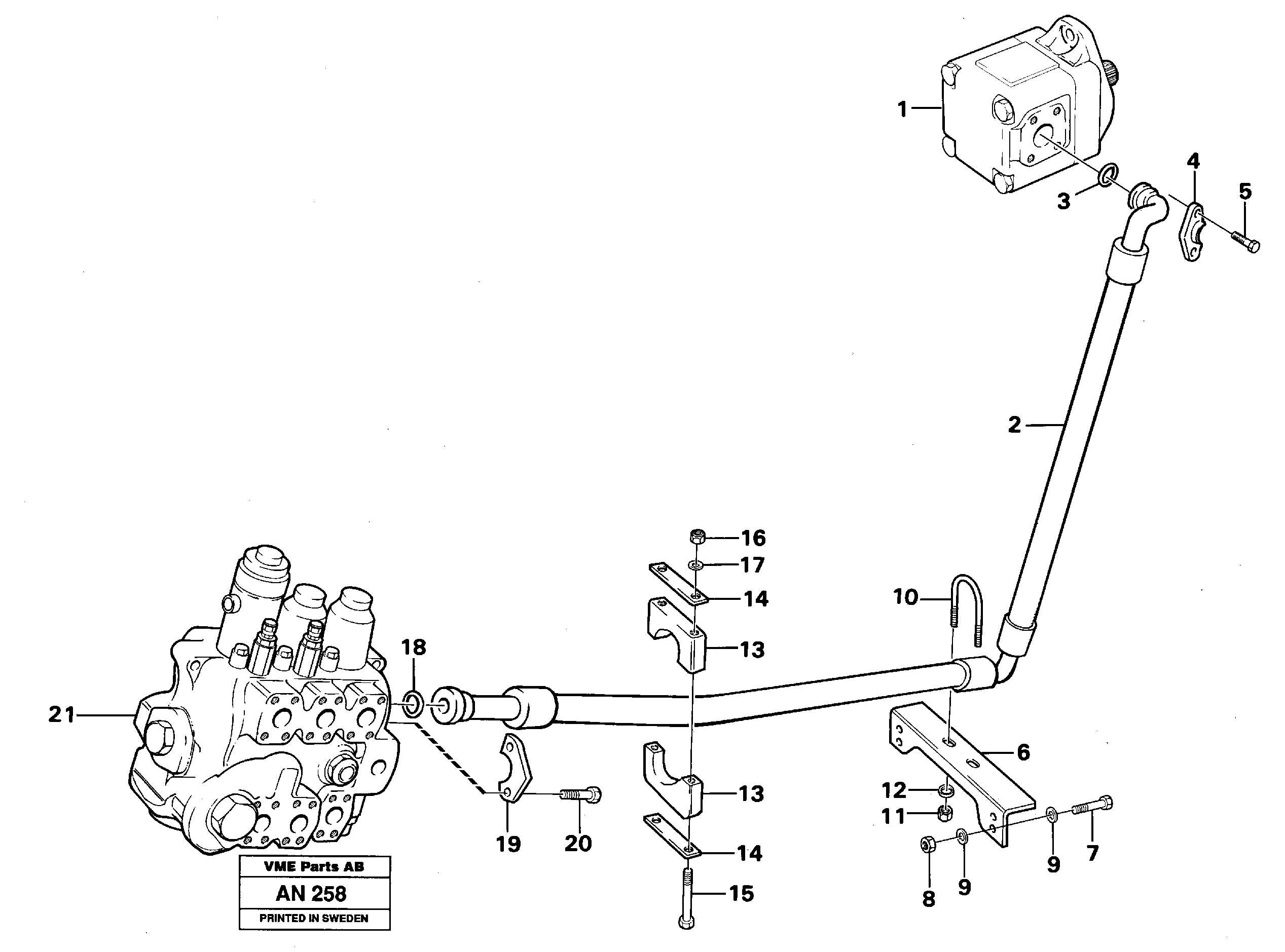 Hydraulic system: Feed line — volvo parts diagram