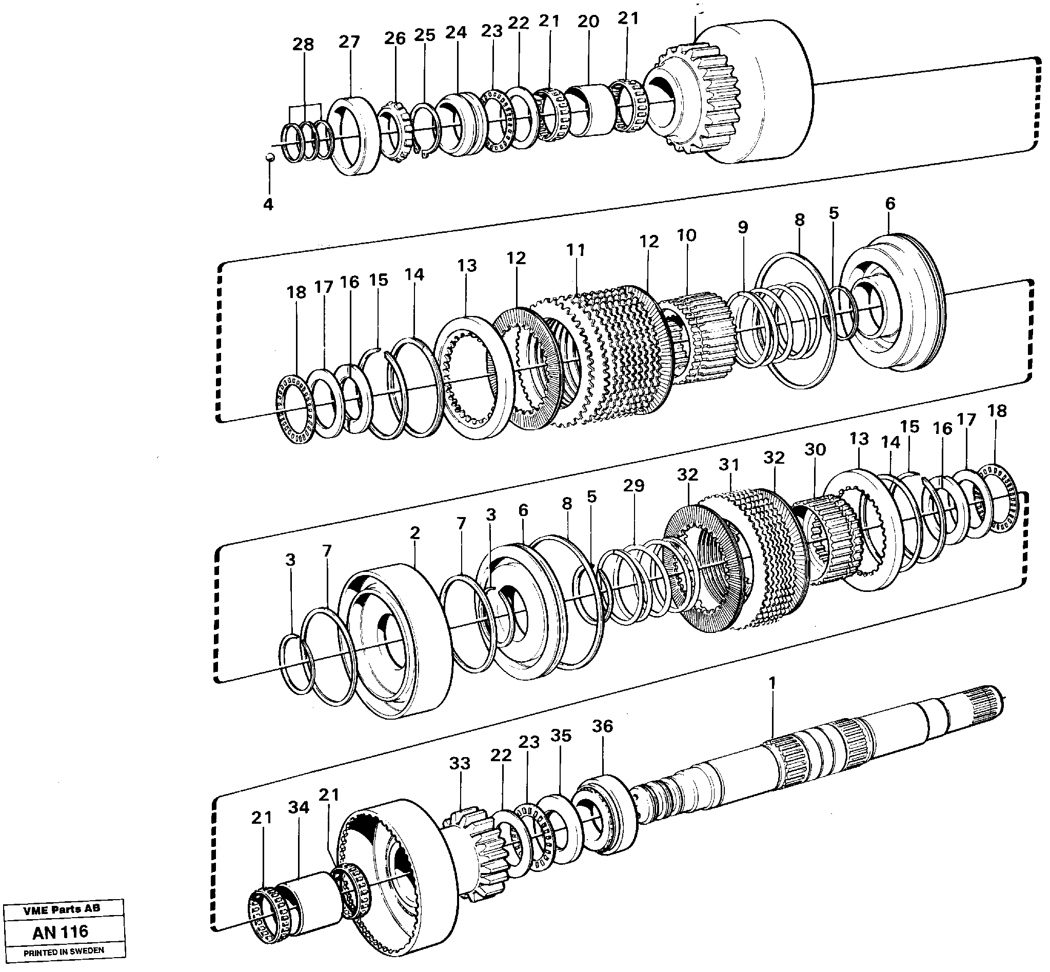 Clutches 3:rd and 4:th speeds — volvo parts diagram