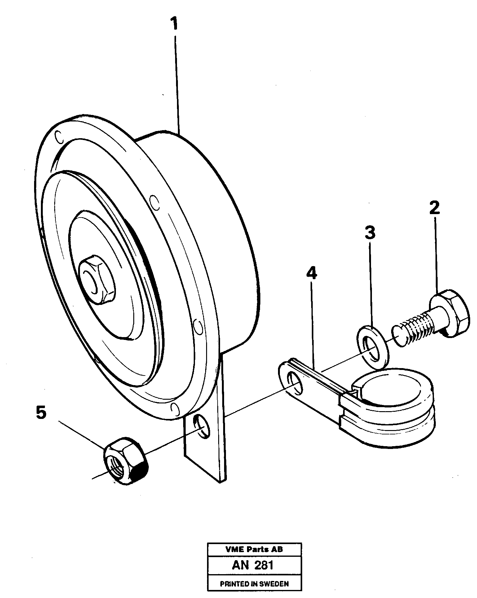Compressor horn — volvo parts diagram