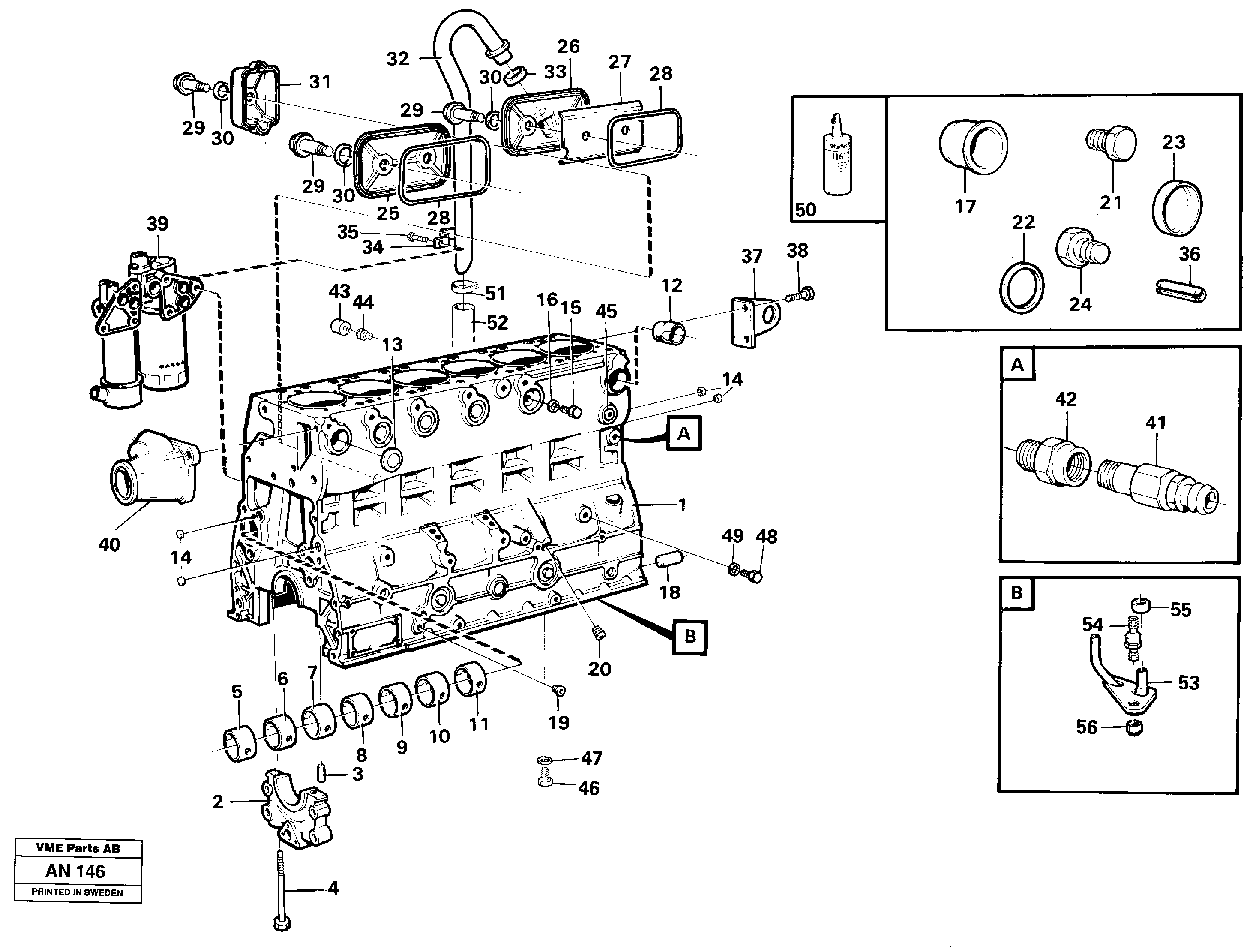 Cylinder block — volvo parts diagram