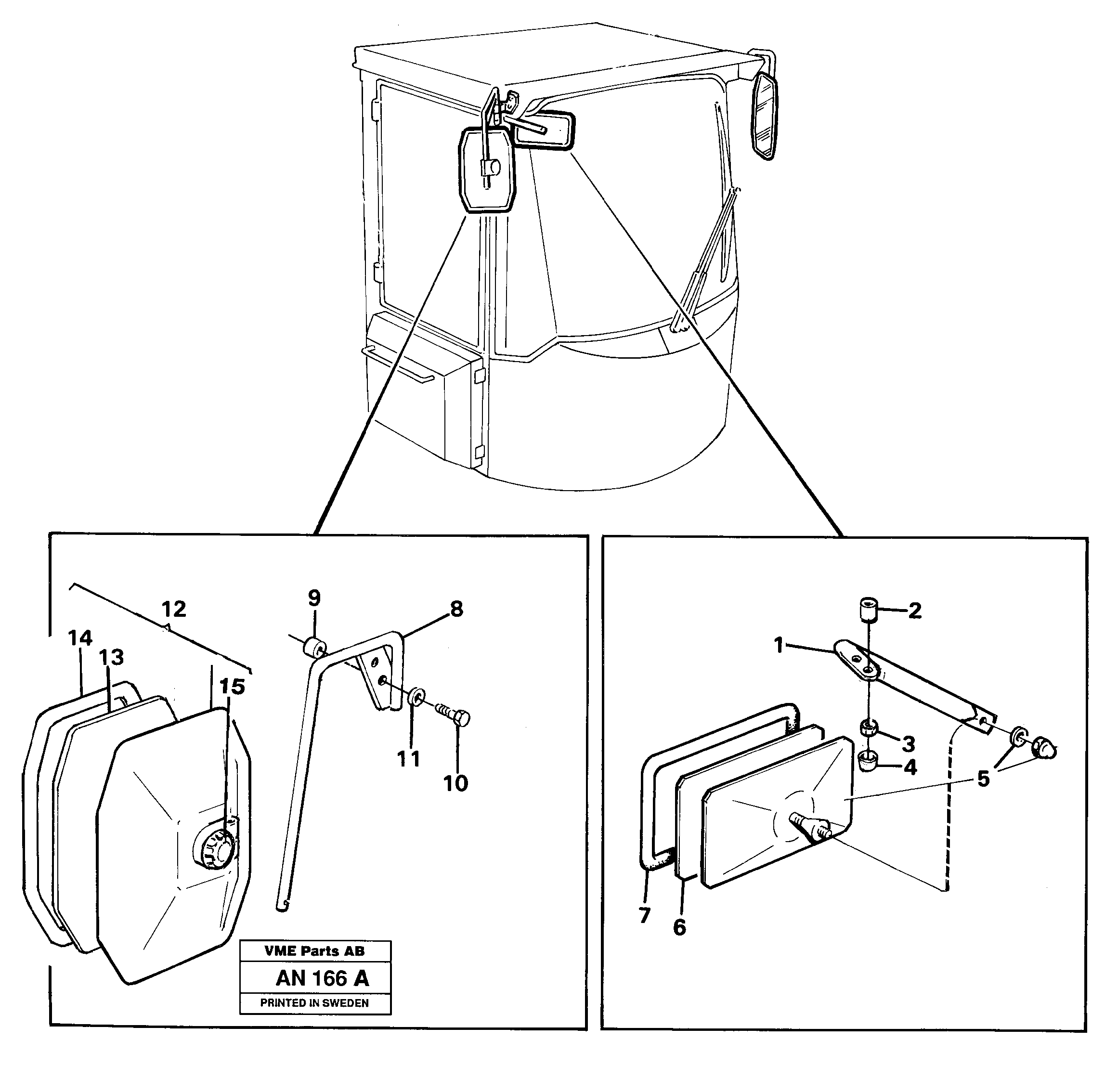 Rear view mirror — volvo parts diagram