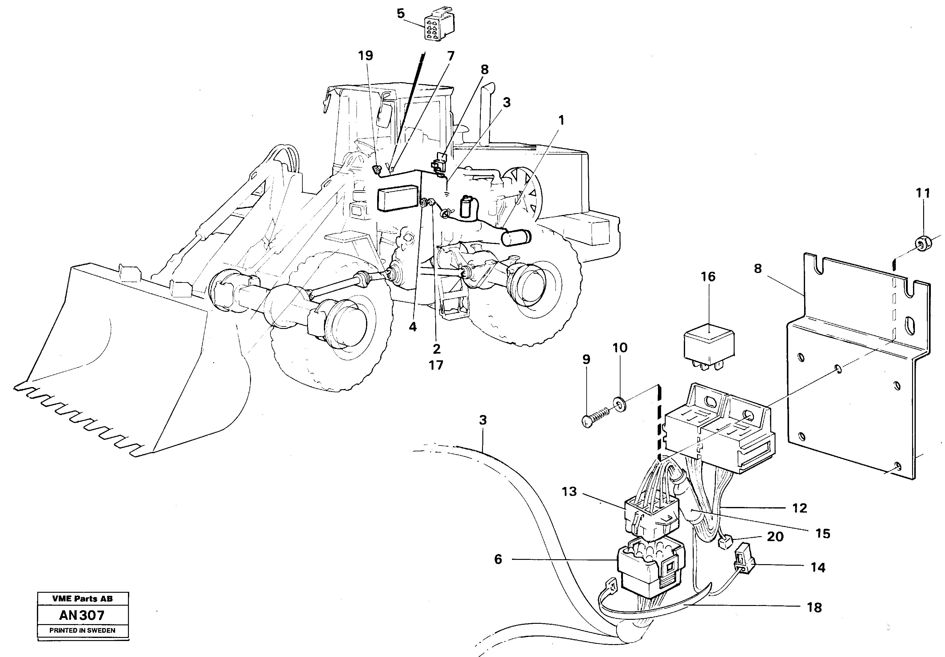 Cable harness for air conditioning  94561, 94838 — volvo parts diagram