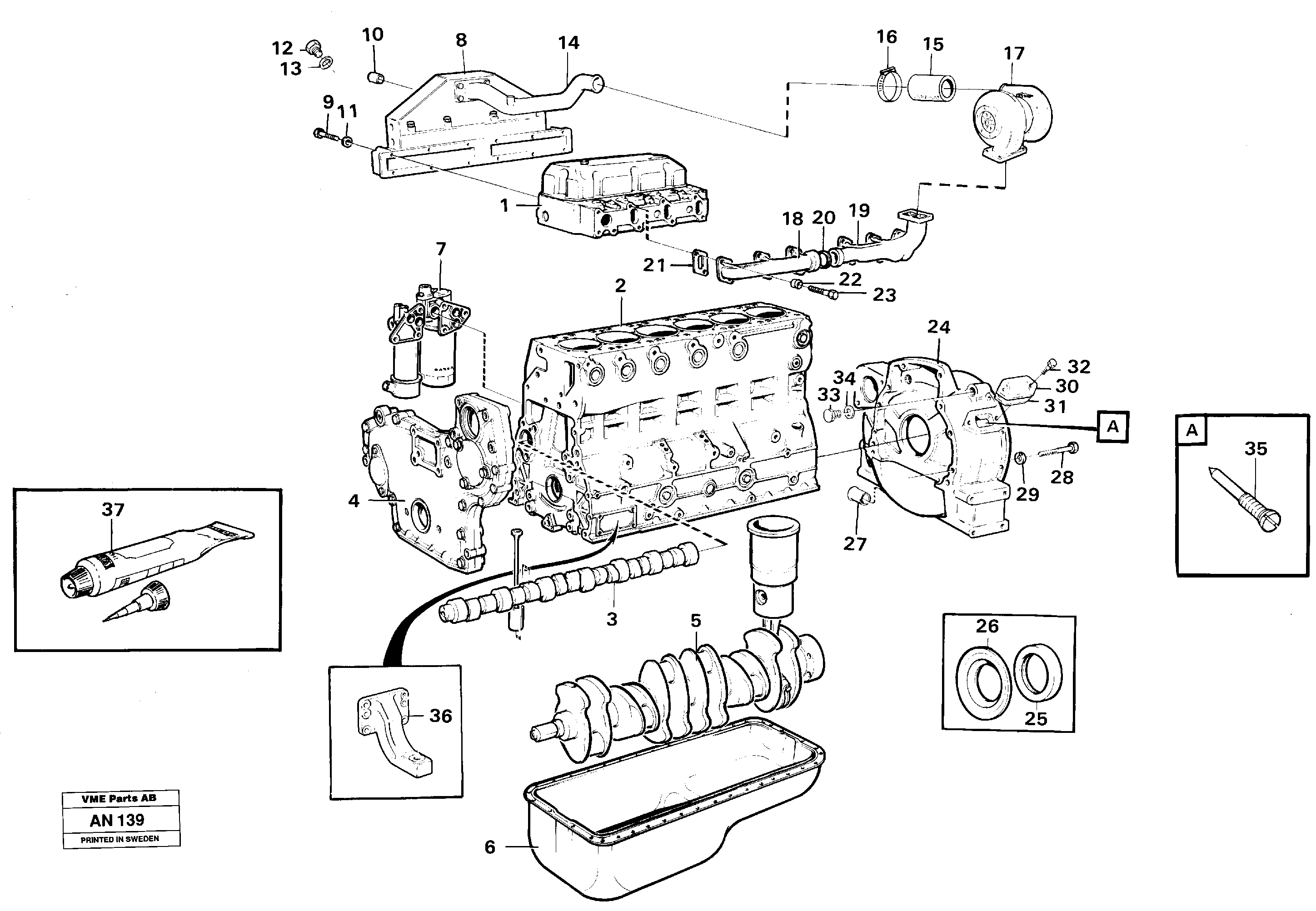 Engine, assembly — volvo parts diagram