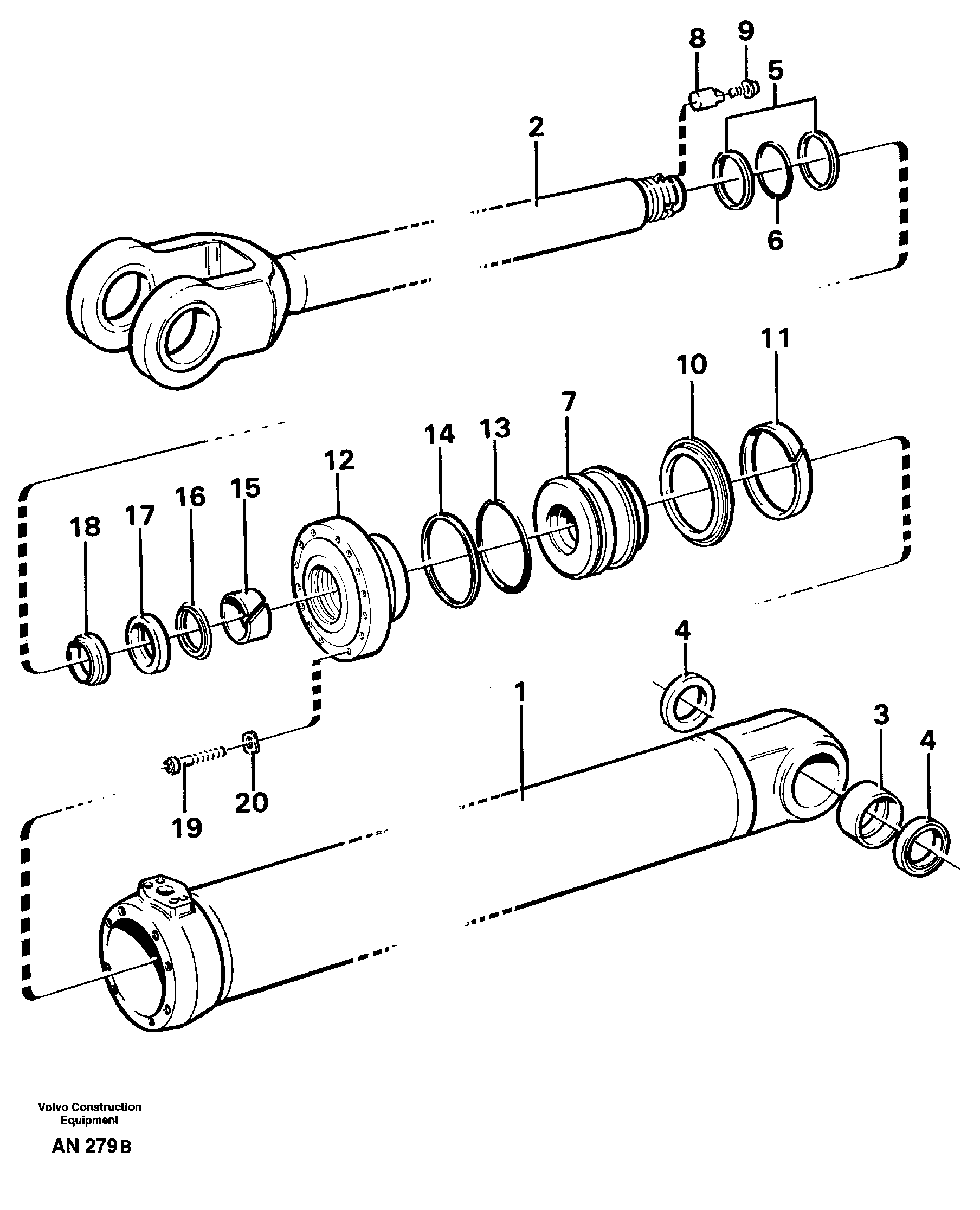 Hydraulic cylinder, Lifting — volvo parts diagram