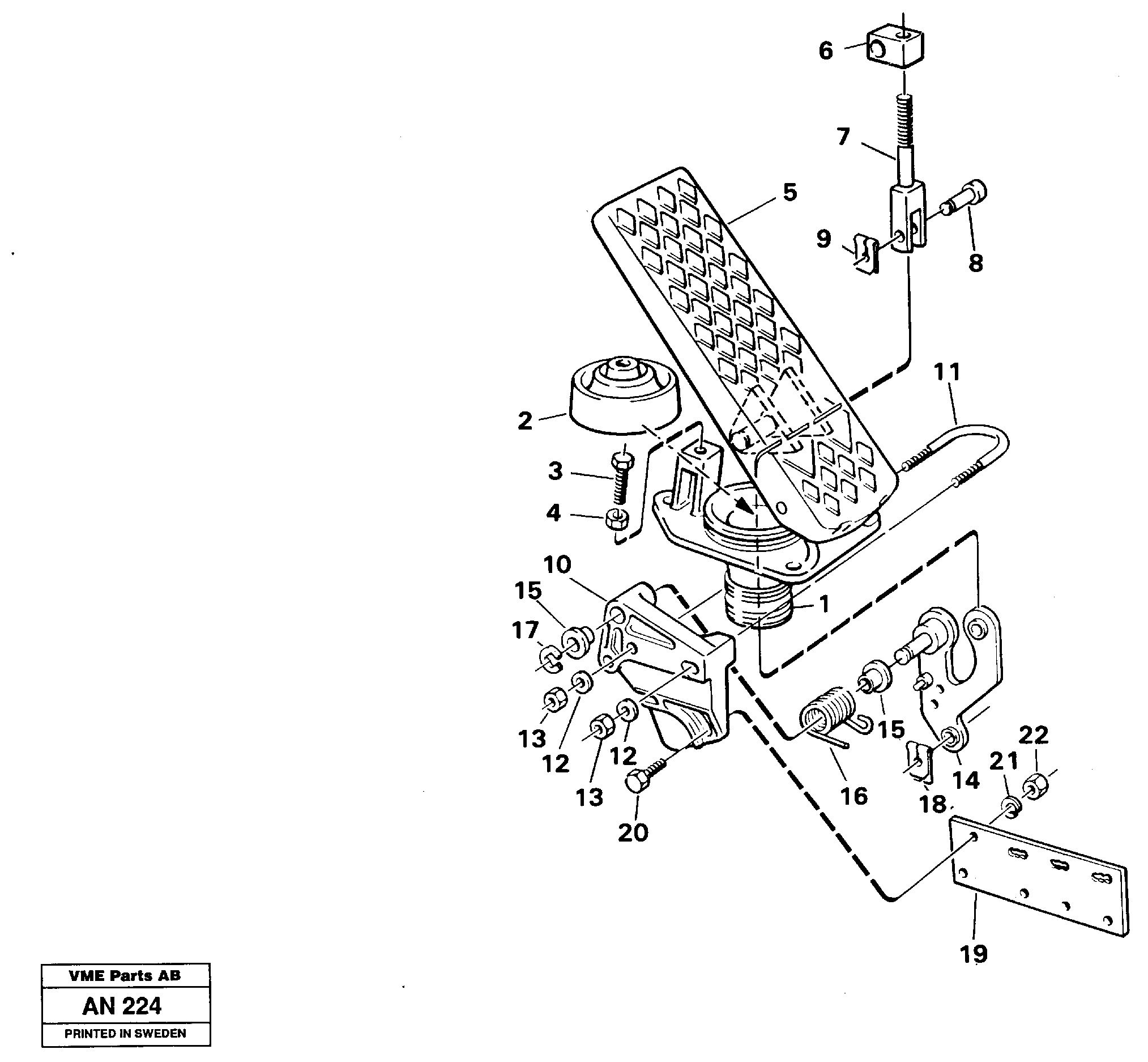 Accelerator pedal — volvo parts diagram