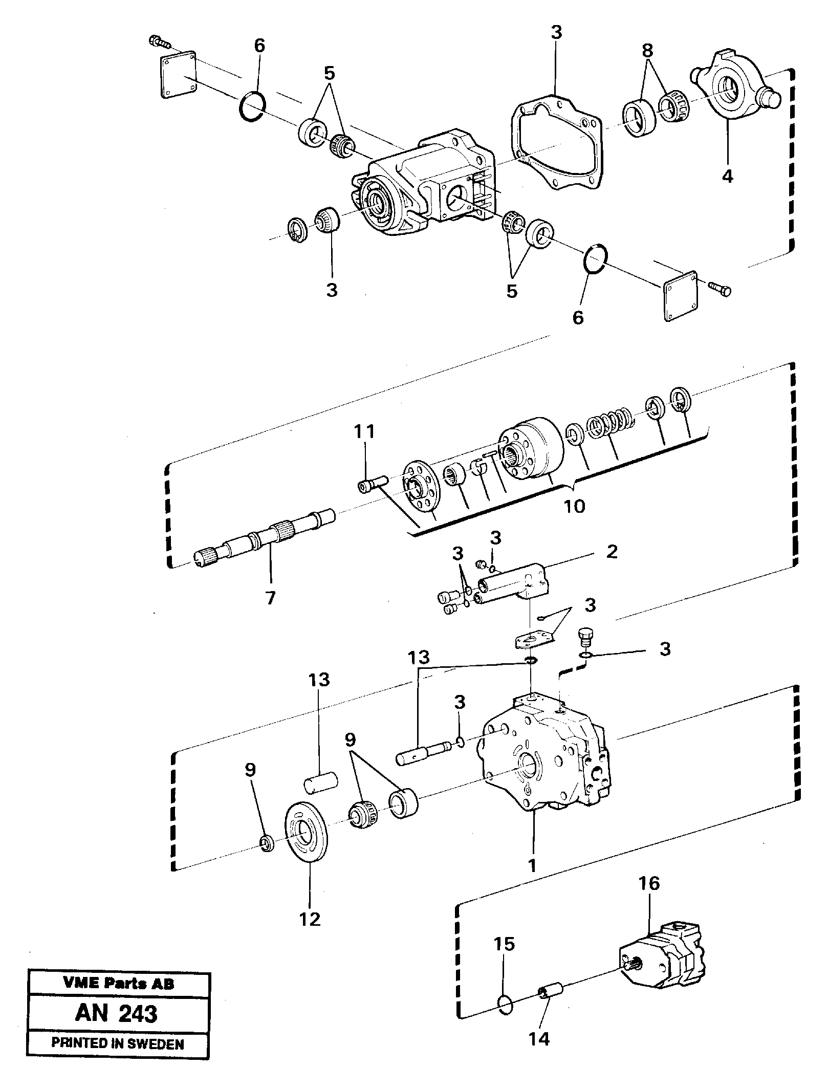 Hydraulic pump — volvo parts diagram