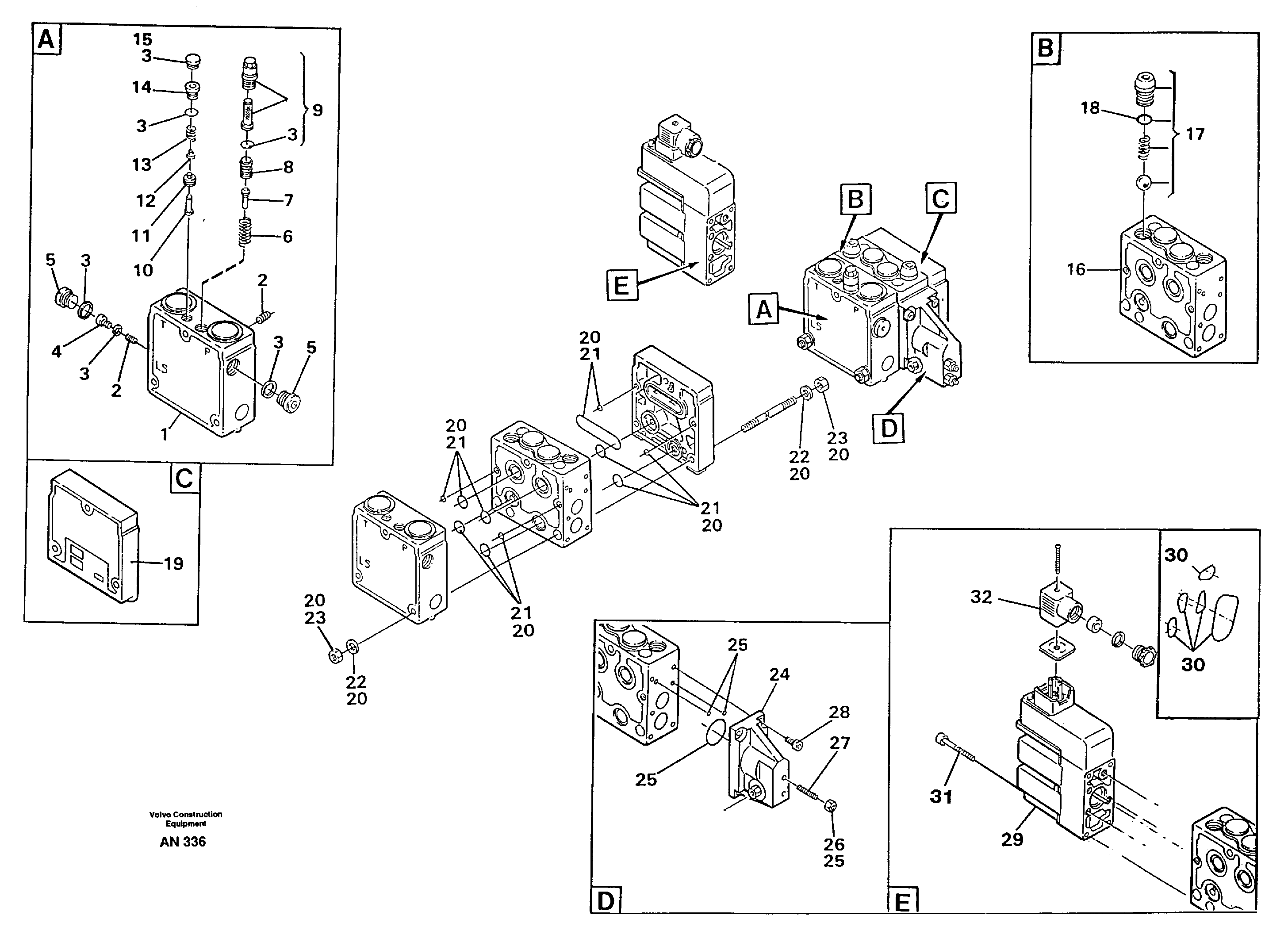 Valve, circuit body and return valve  94604 — volvo parts diagram
