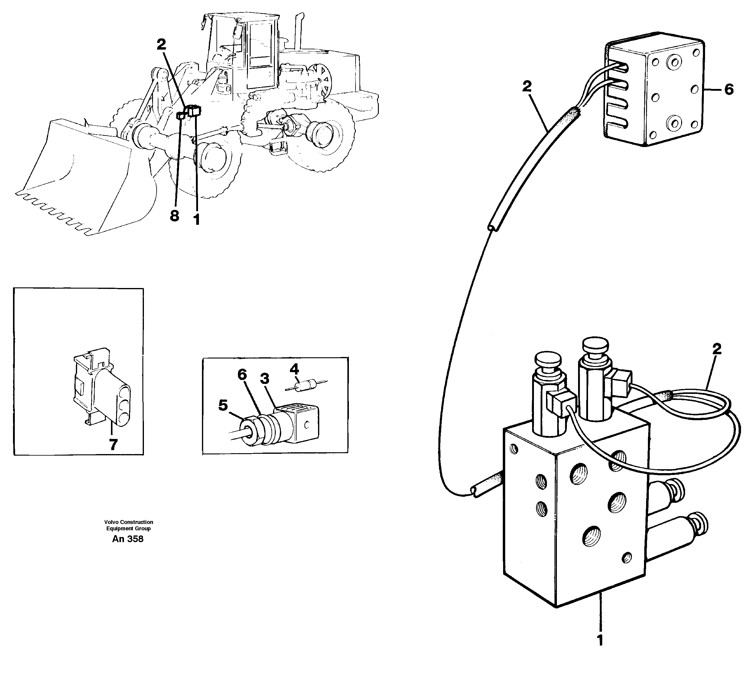Cable harness boom suspension system, front.  94538 — volvo parts diagram
