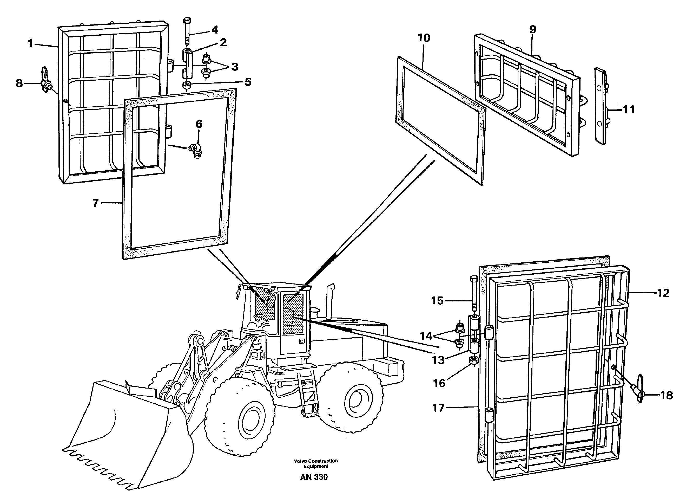 Window guards, side and rear windows.  92657 — volvo parts diagram
