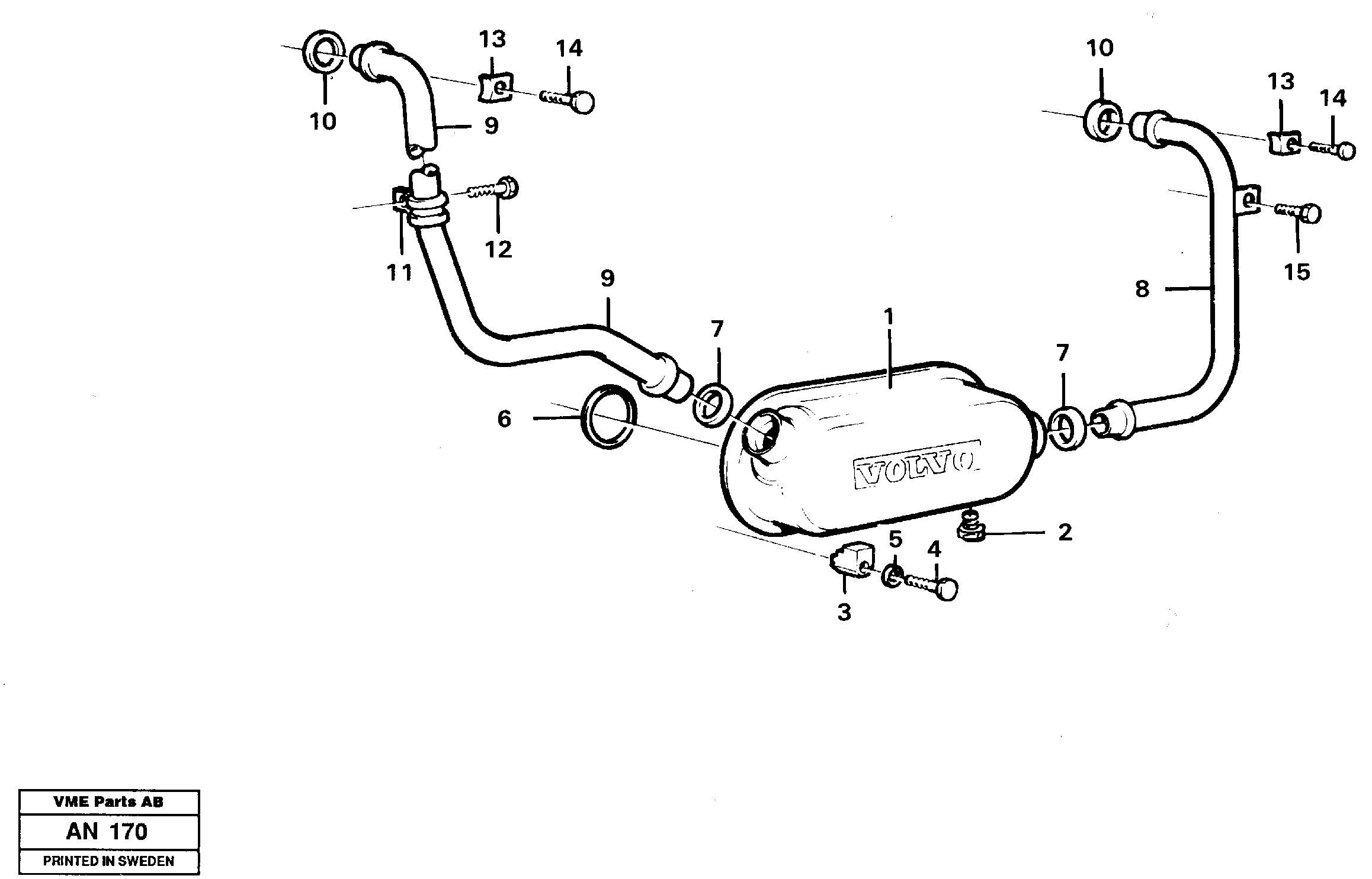 Oil cooler — volvo parts diagram