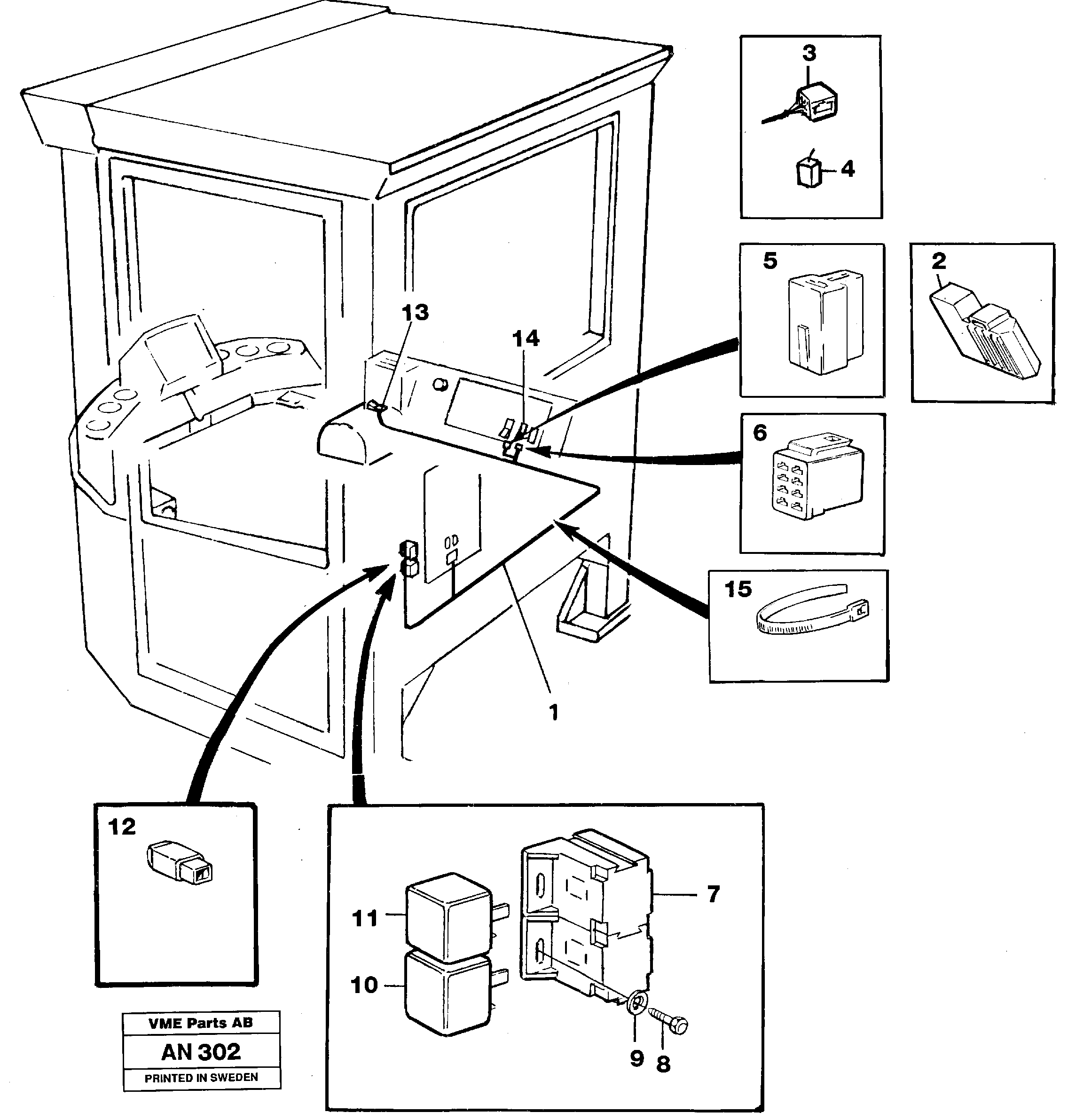 Cable harness for forward and rear.  92770 — volvo parts diagram