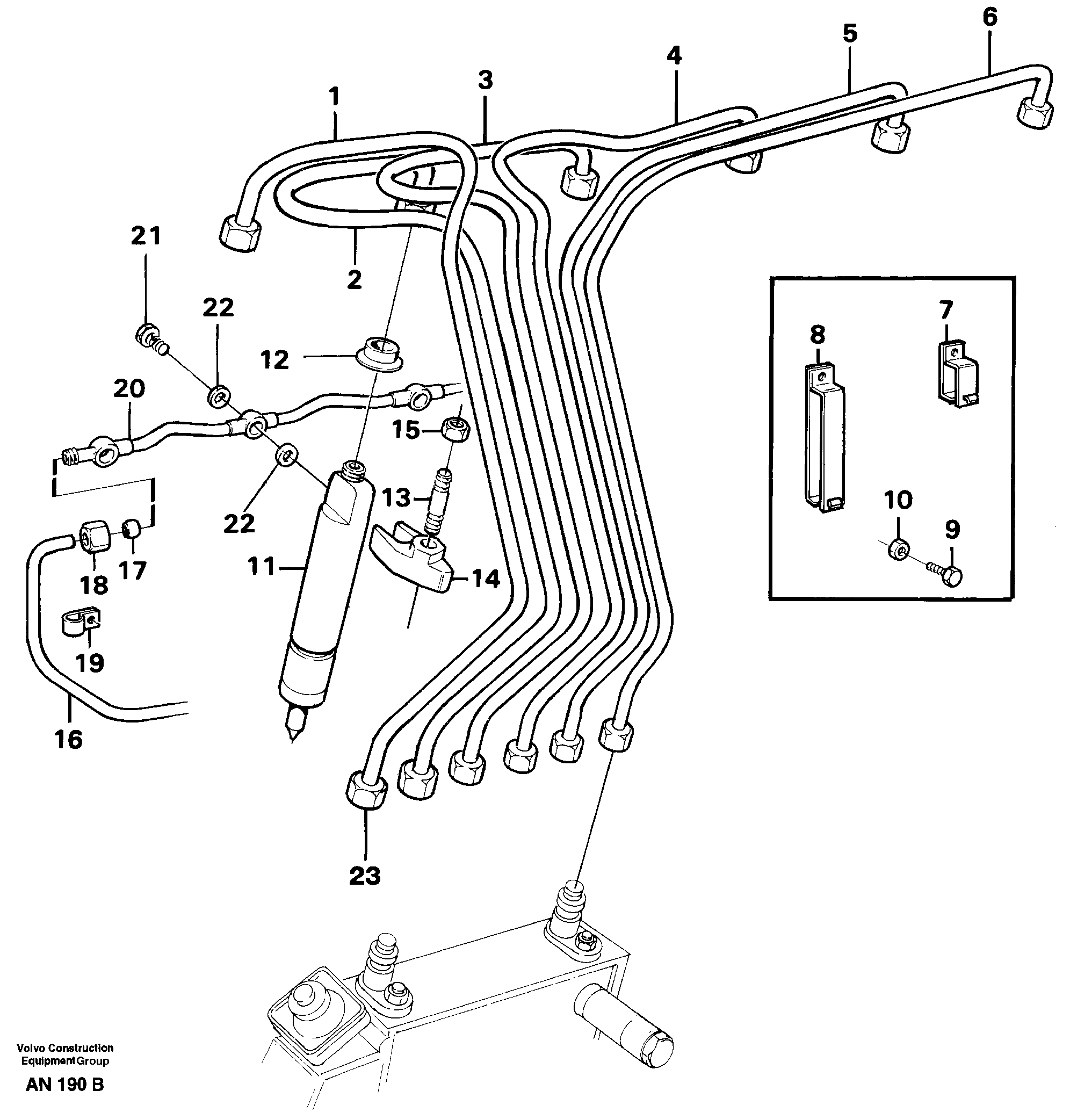 Fuel lines, injectors — volvo parts diagram