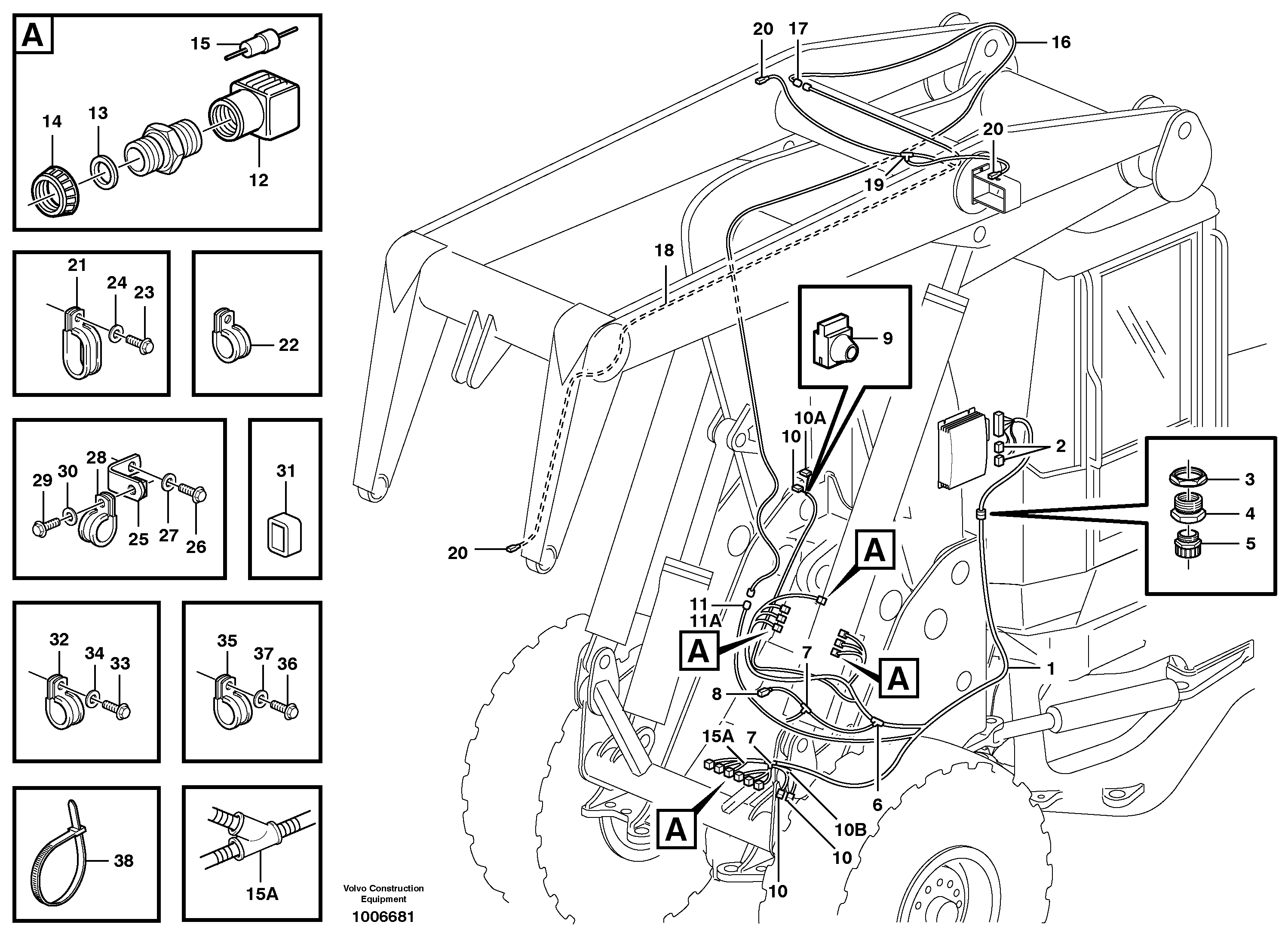 Cable harness, front — volvo parts diagram