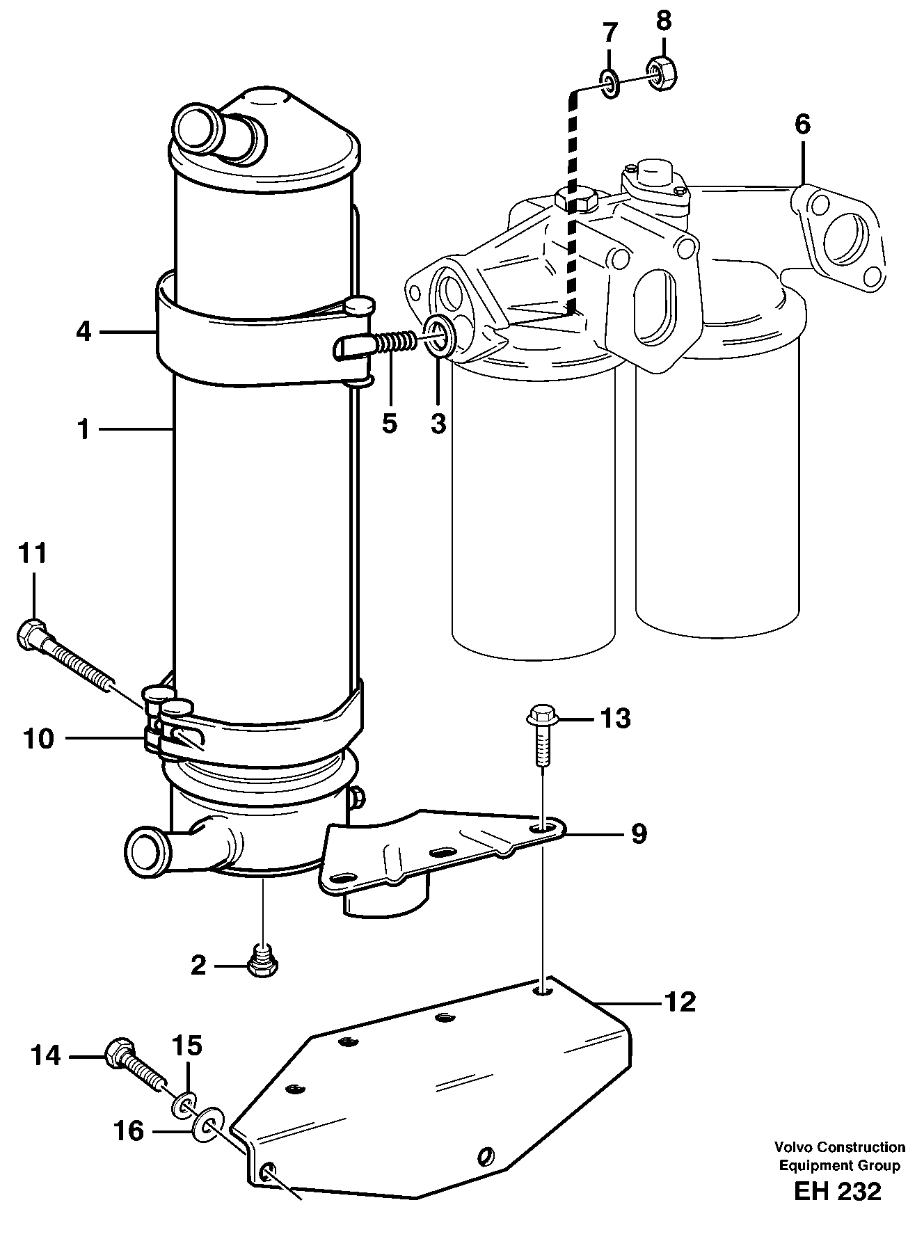 Oil cooler — volvo parts diagram