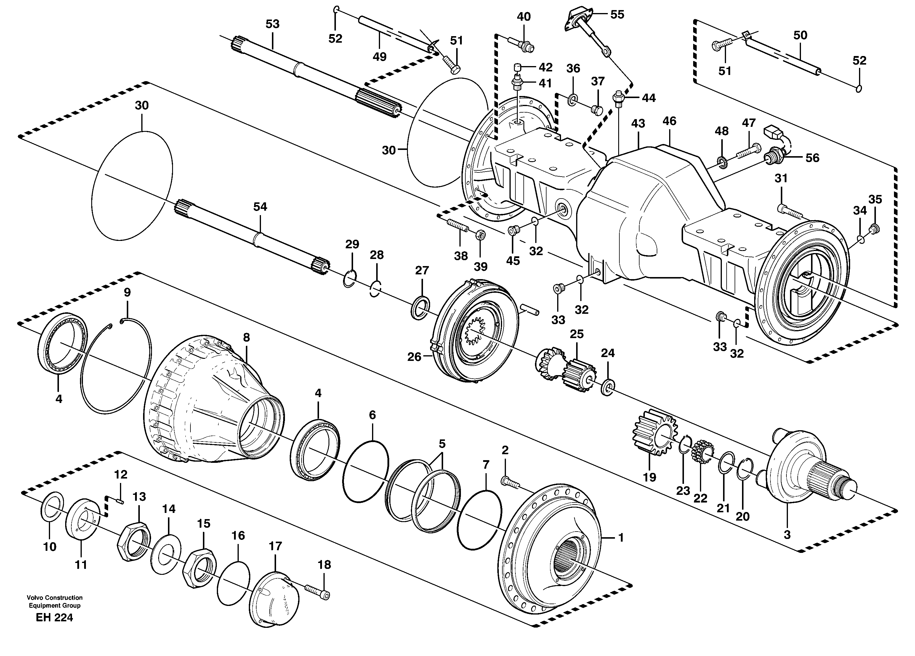 Planetary axle, front — volvo parts diagram