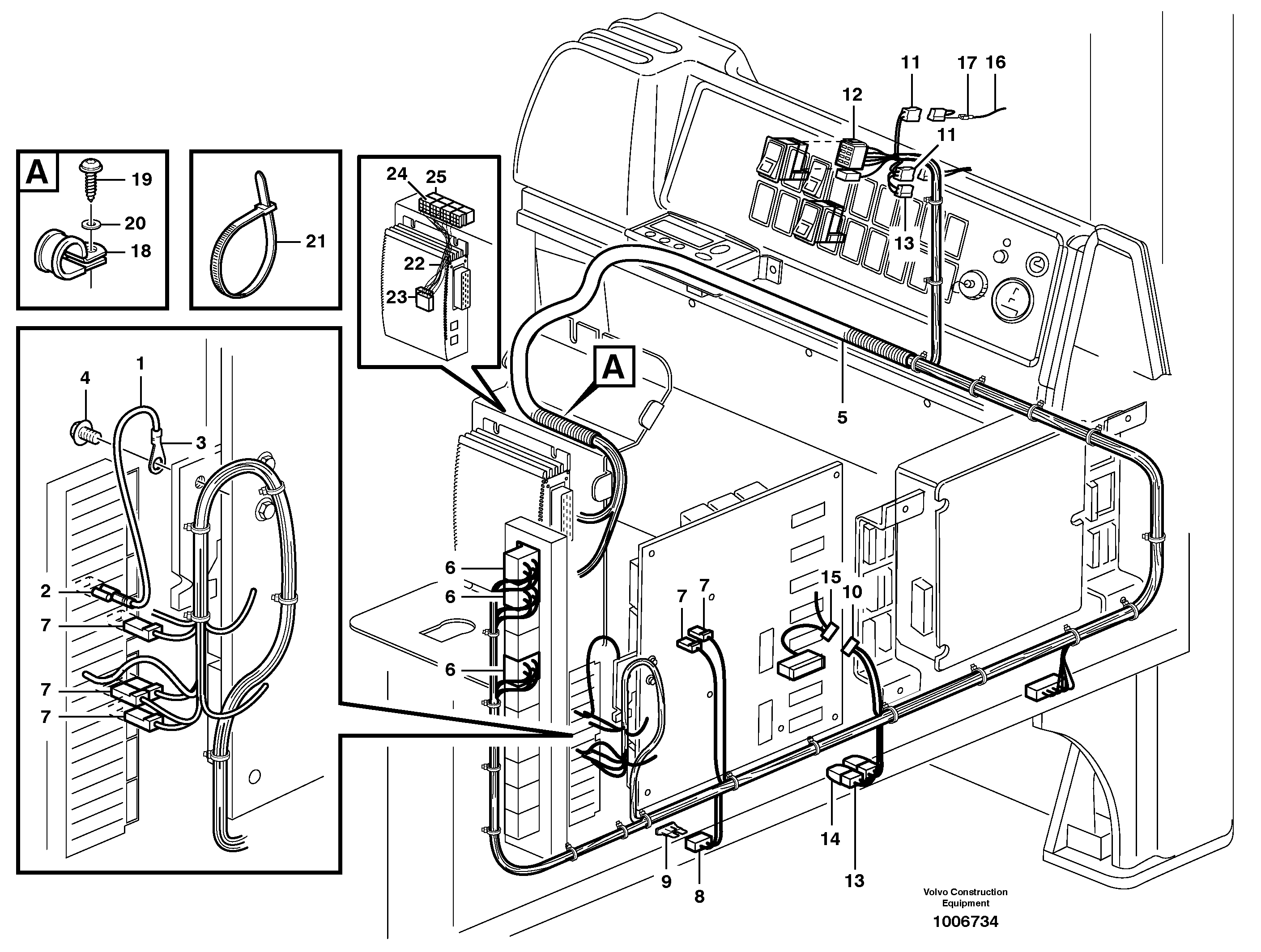 Cable harnesses, cab  SER NO 4334 - — volvo parts diagram