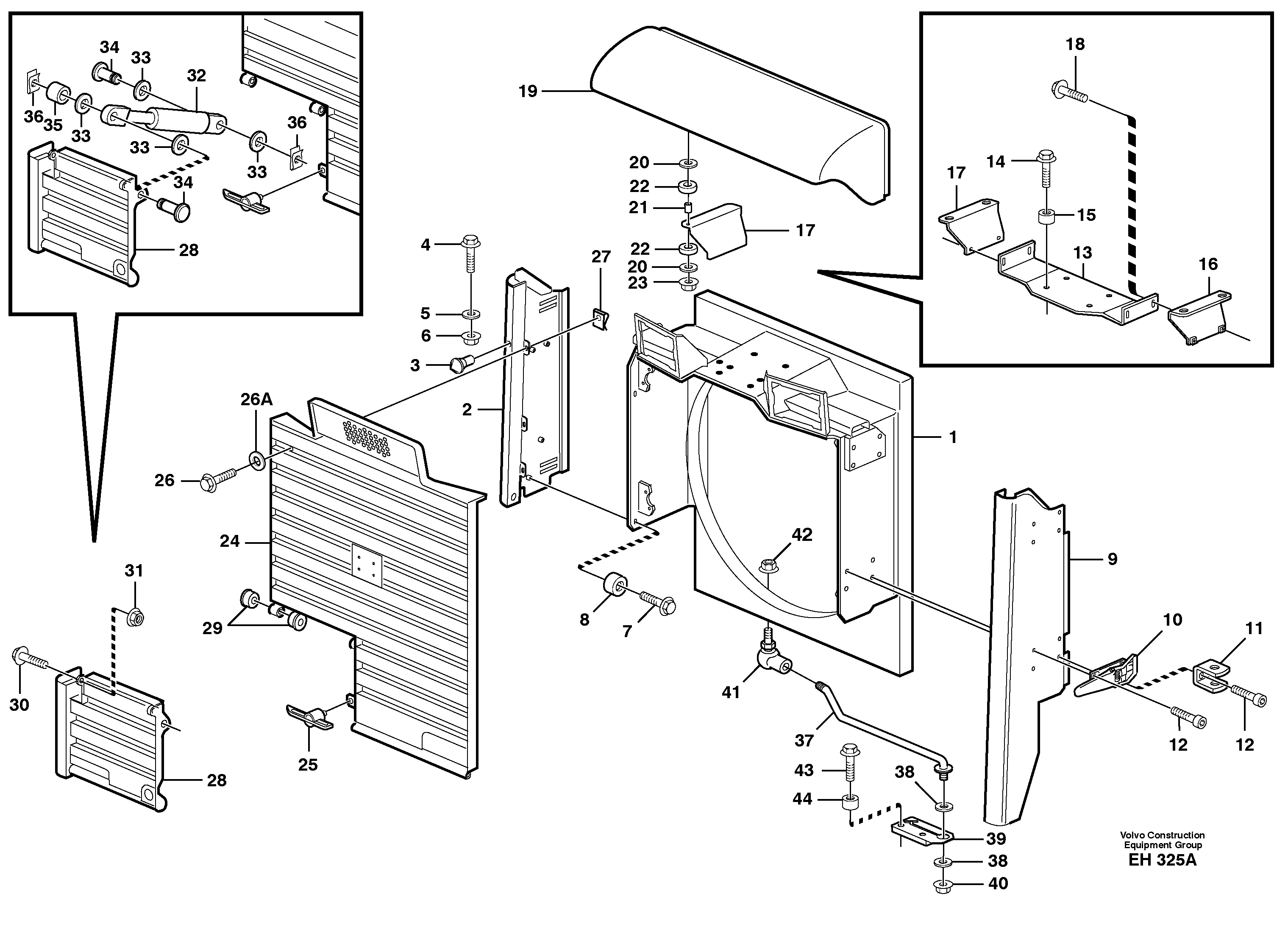 Radiator casing — volvo parts diagram