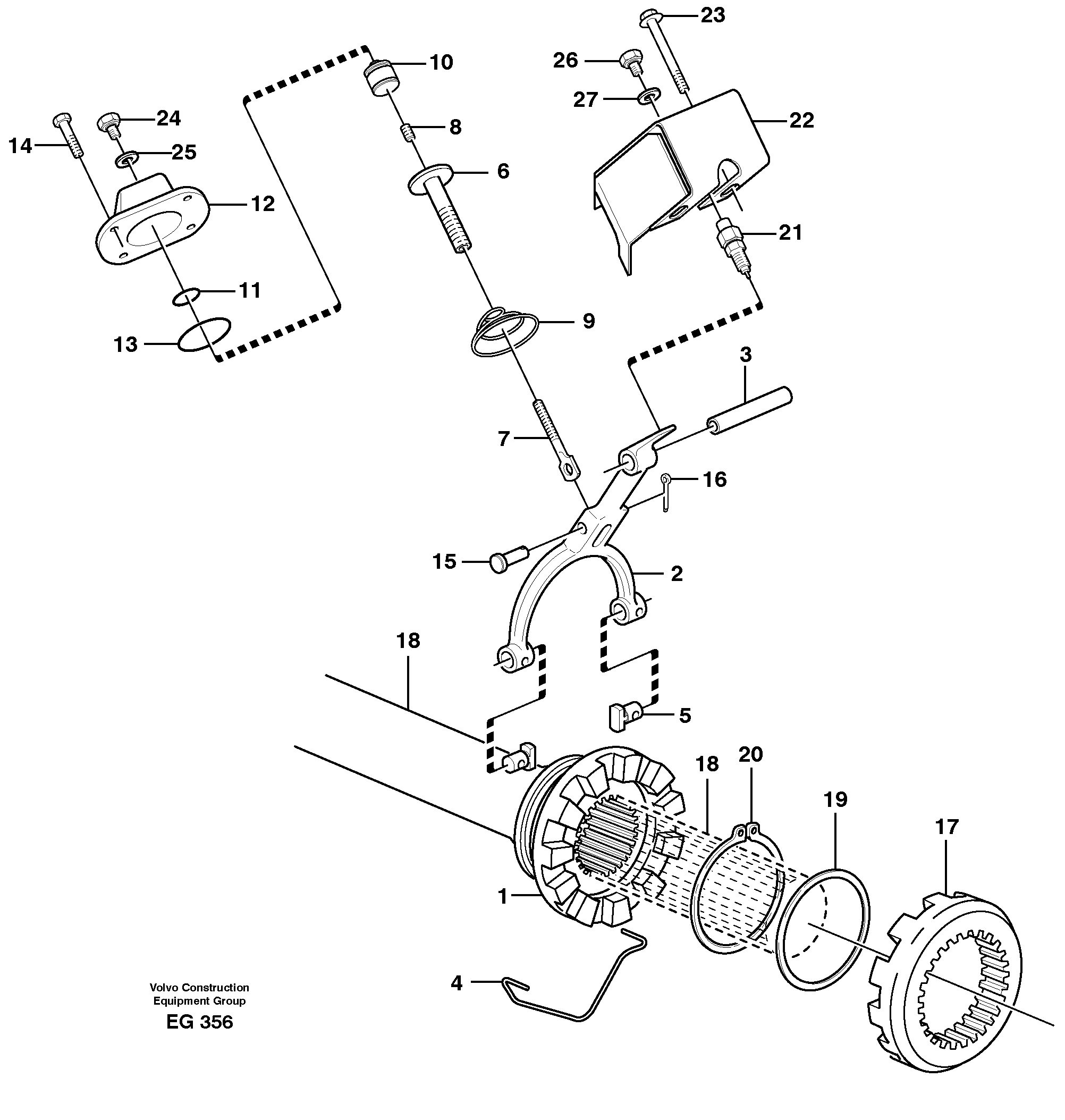Differential lock  23852 AX 10771 - , 23854 — volvo parts diagram