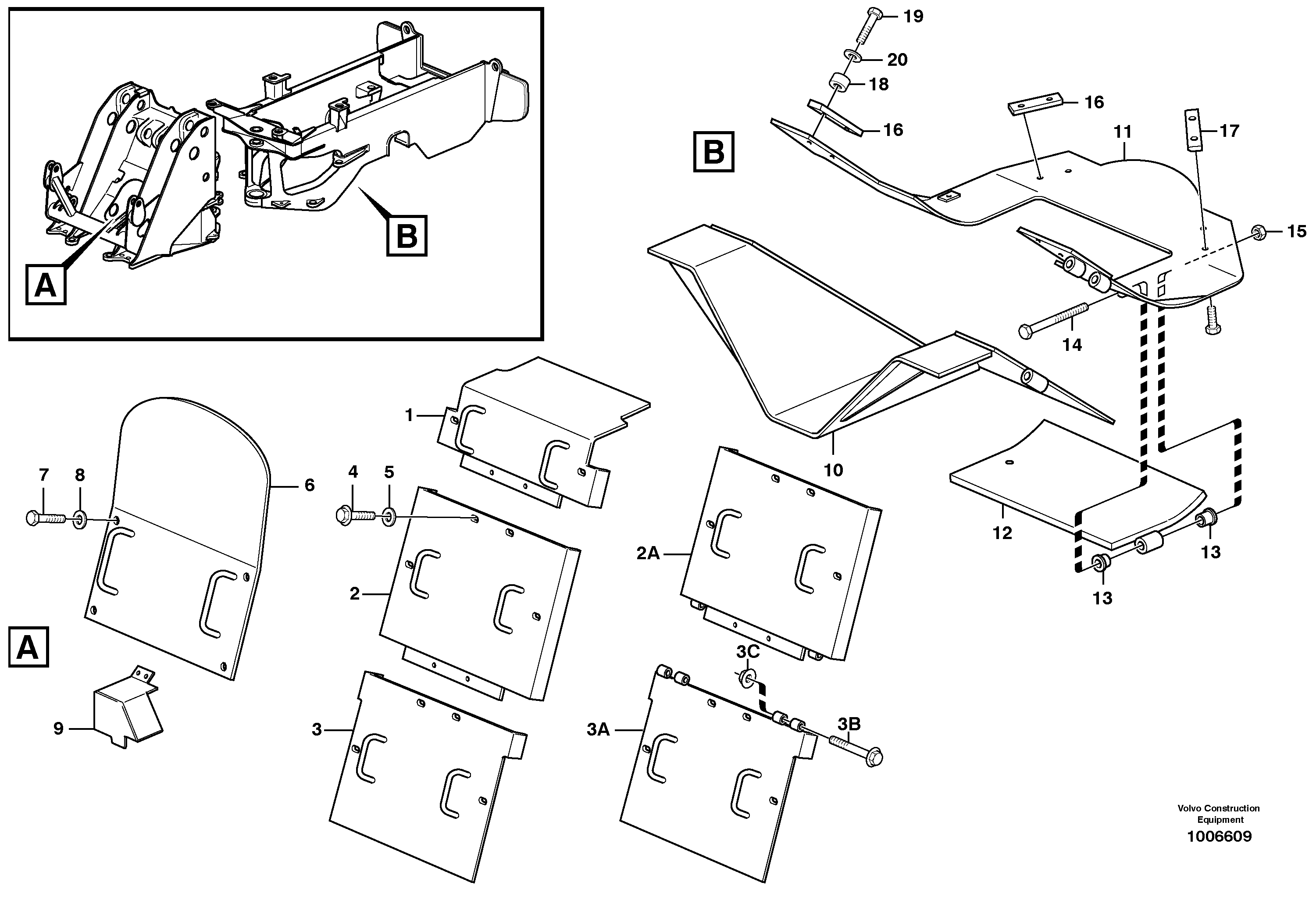 Protecting plates.  STD,  92111,  92114 — volvo parts diagram