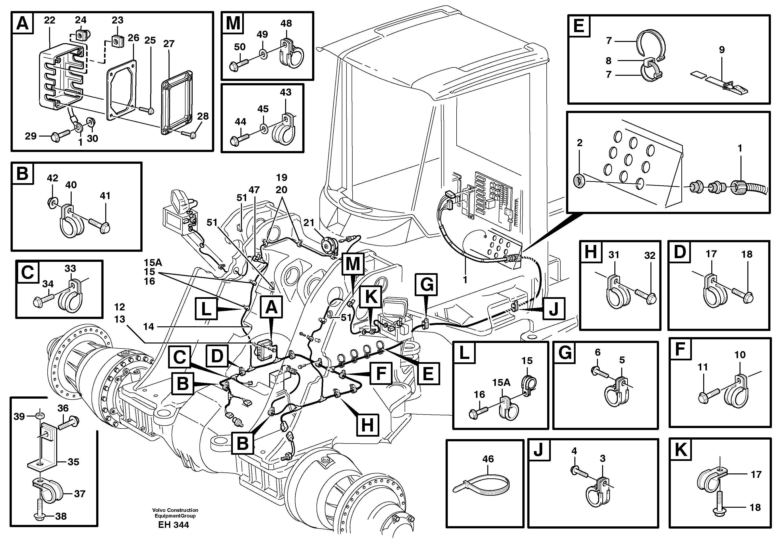 Cable harness, front — volvo parts diagram