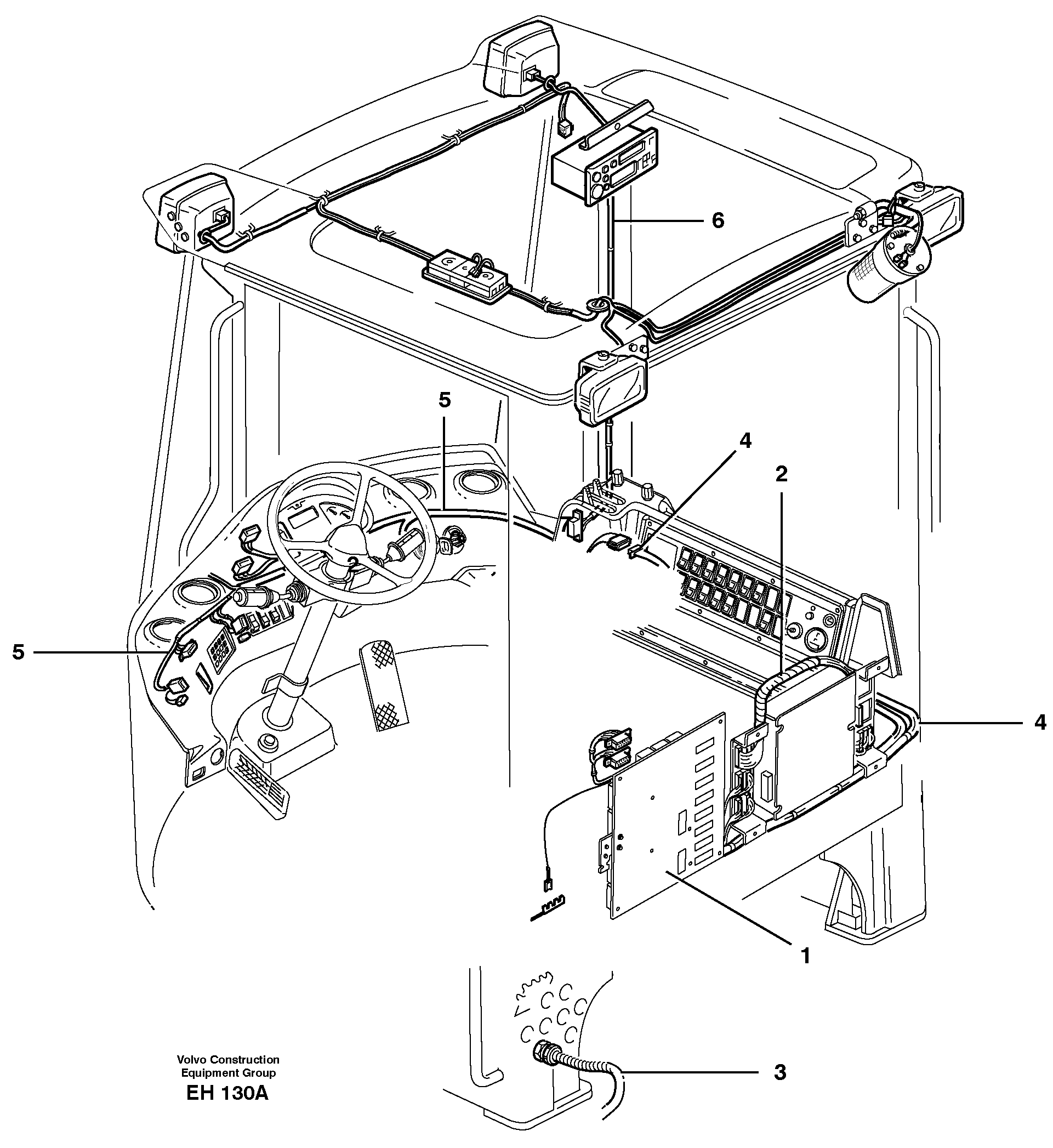 Cable harnesses, cab — volvo parts diagram