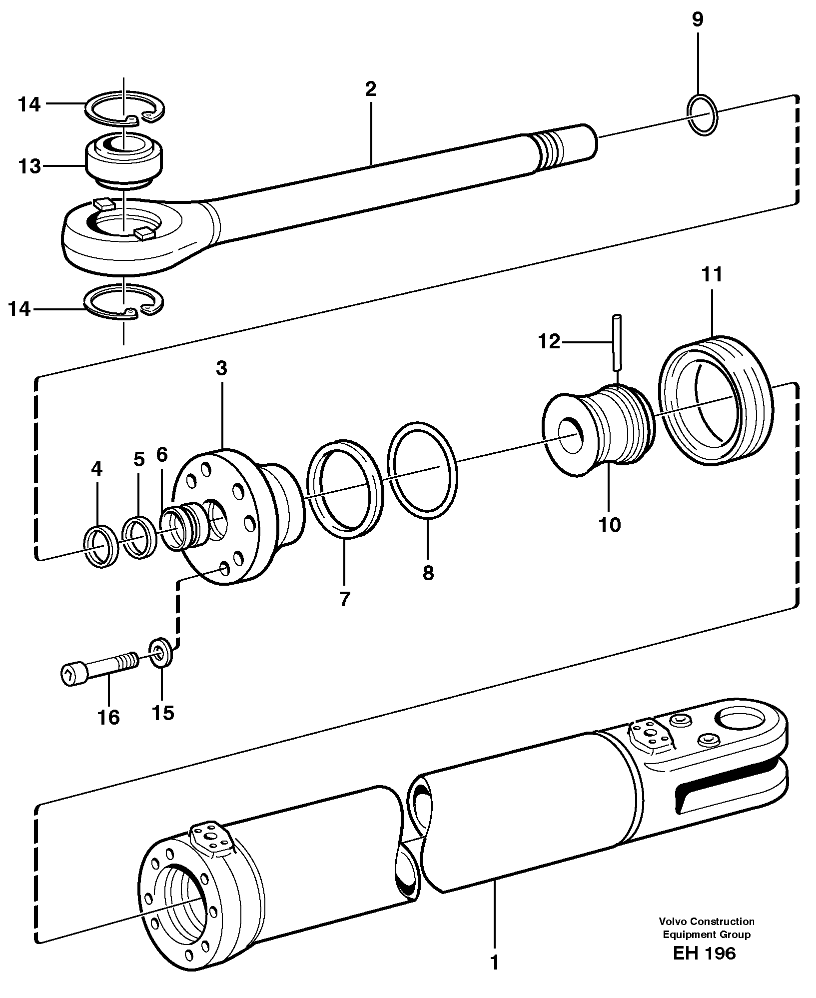 Hydraulic cylinder — volvo parts diagram