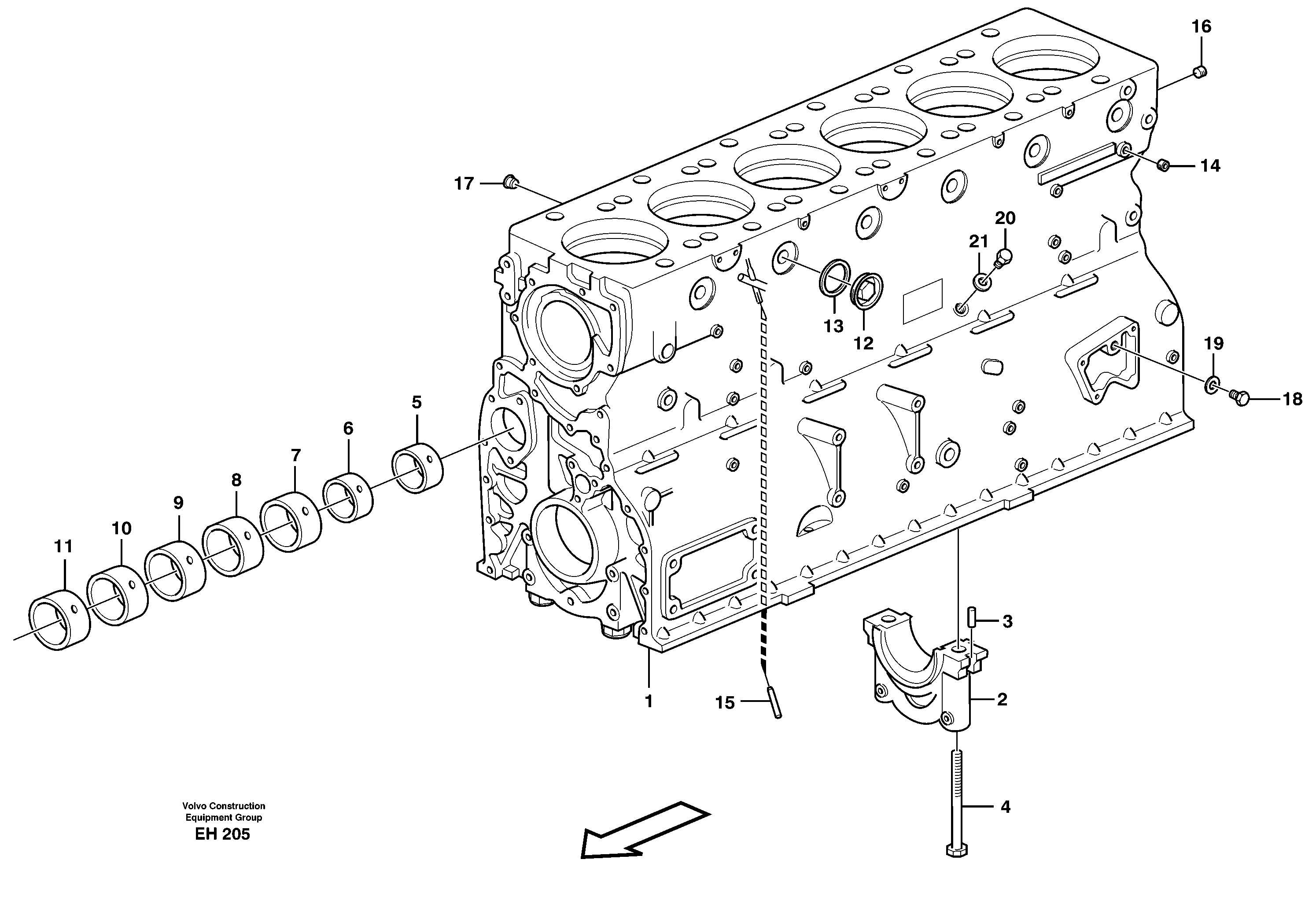Cylinder block — volvo parts diagram