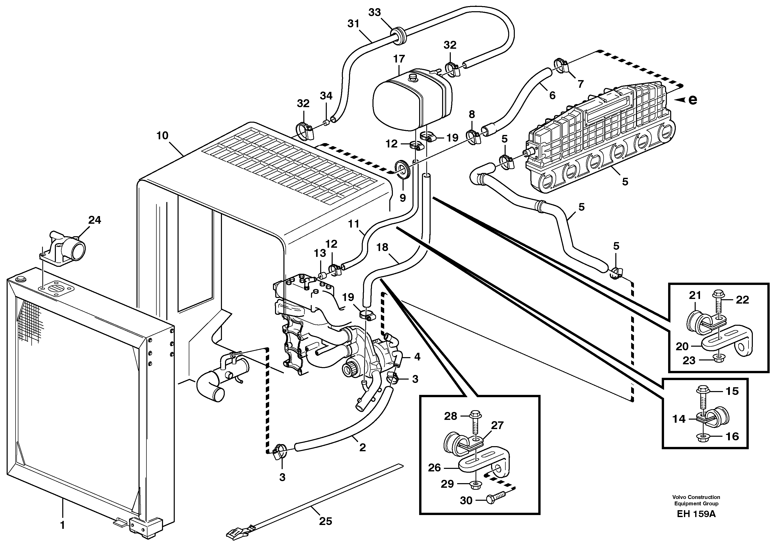 Cooling system — volvo parts diagram