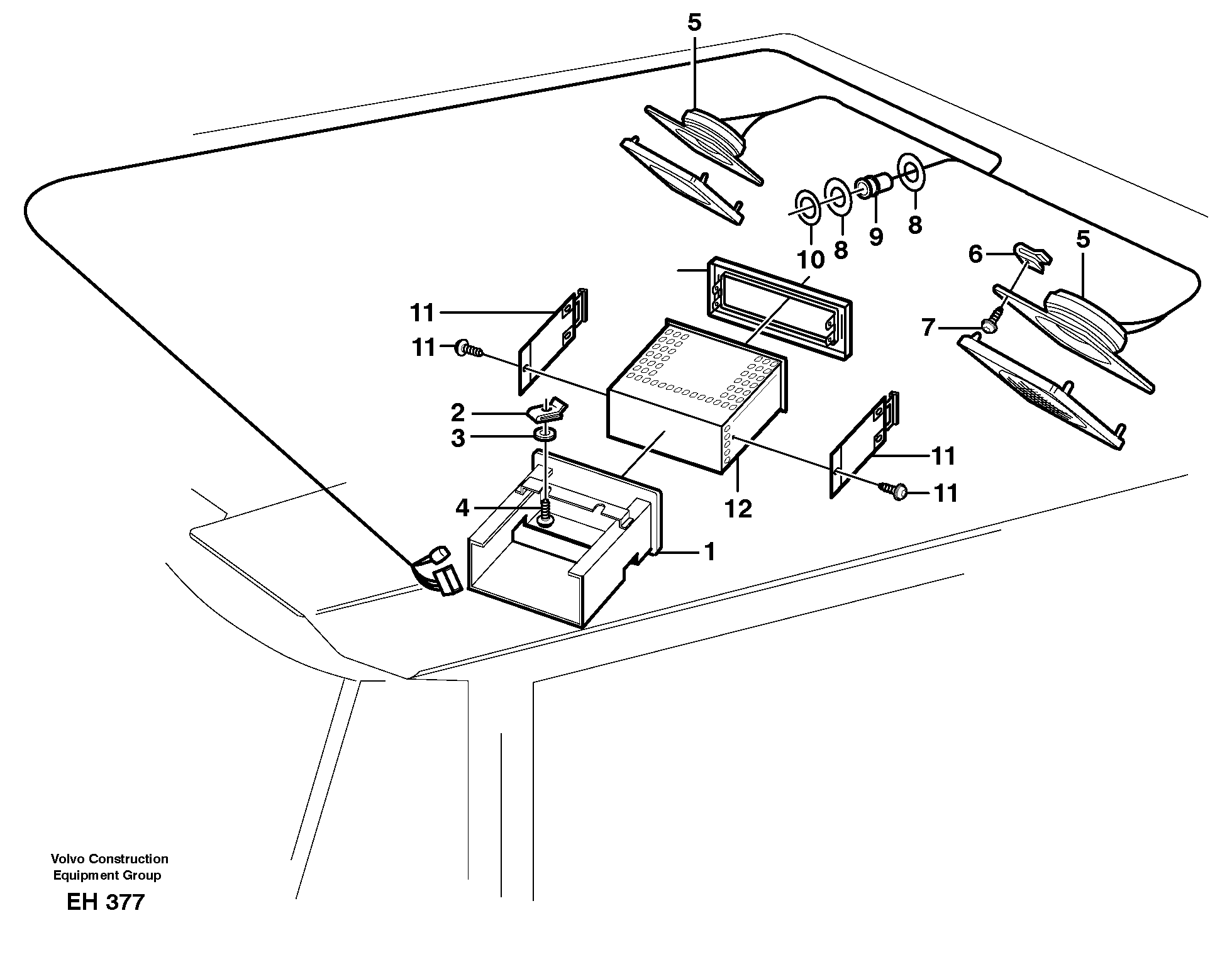 Radio bracket.  80518, 80390 — volvo parts diagram