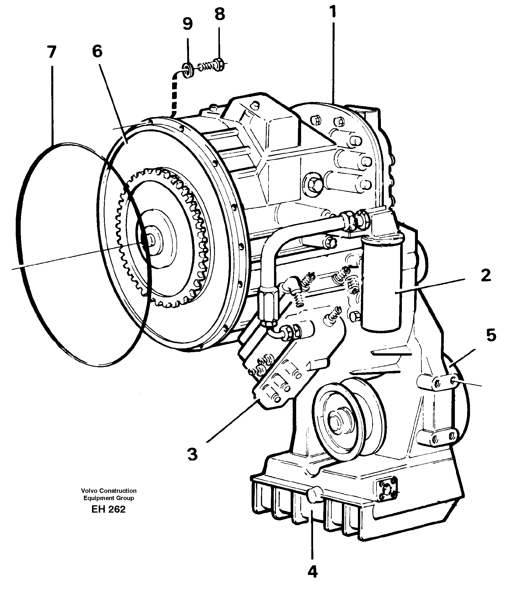 Hydraulic transmission with fitting parts — volvo parts diagram
