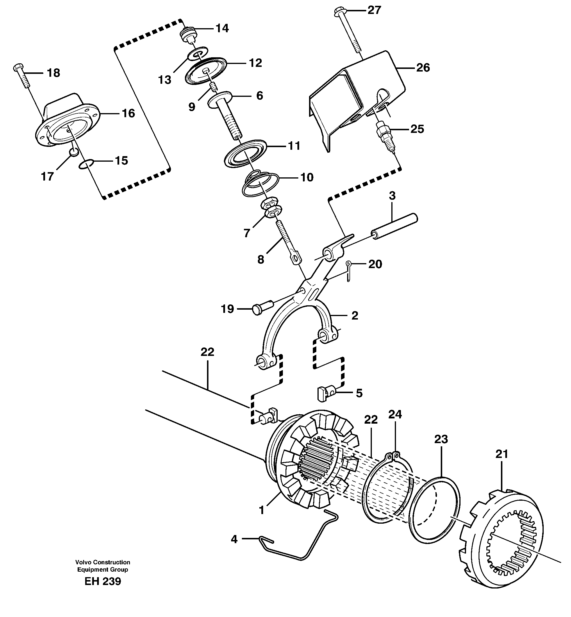 Differential lock  23852 AX - 10770 — volvo parts diagram