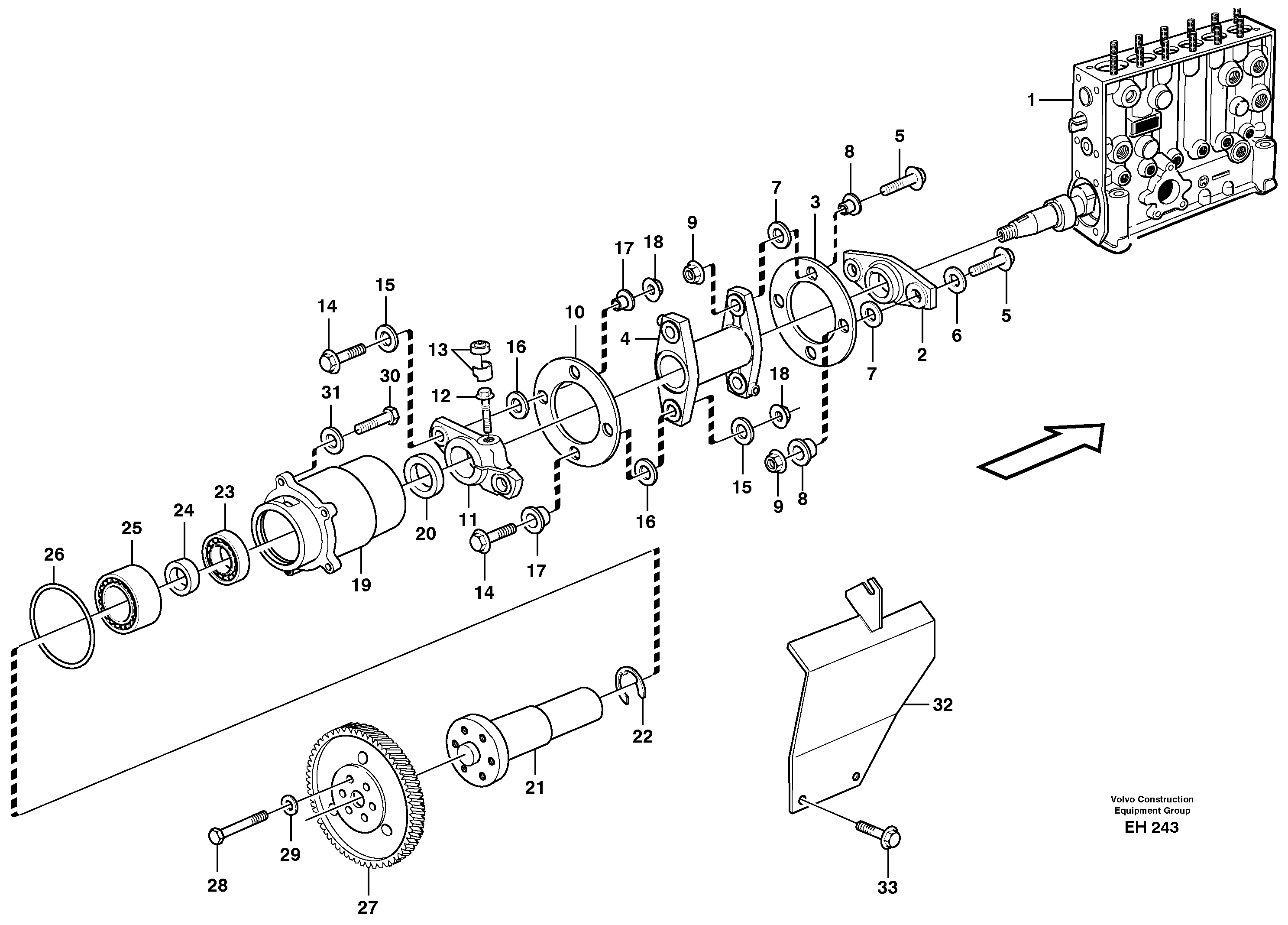 Pump drive — volvo parts diagram