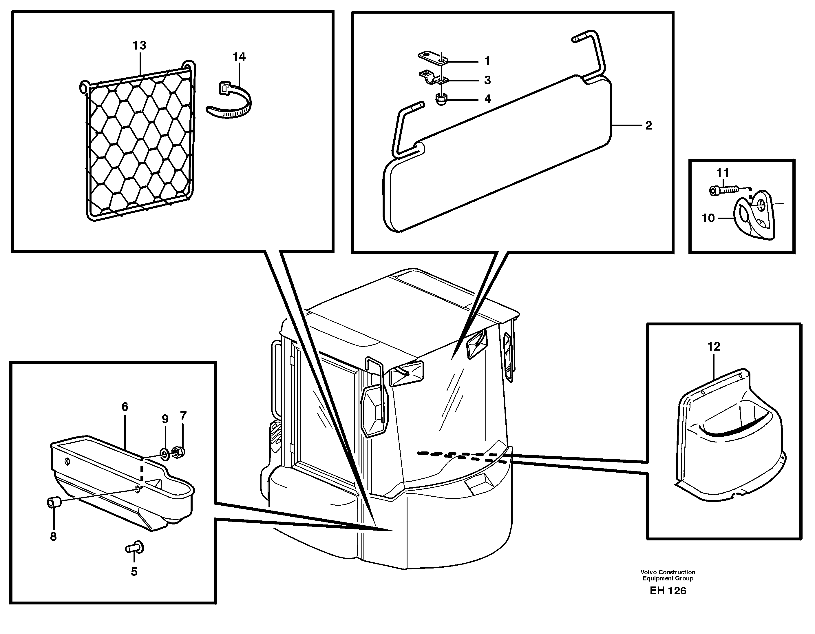 Interior components — volvo parts diagram