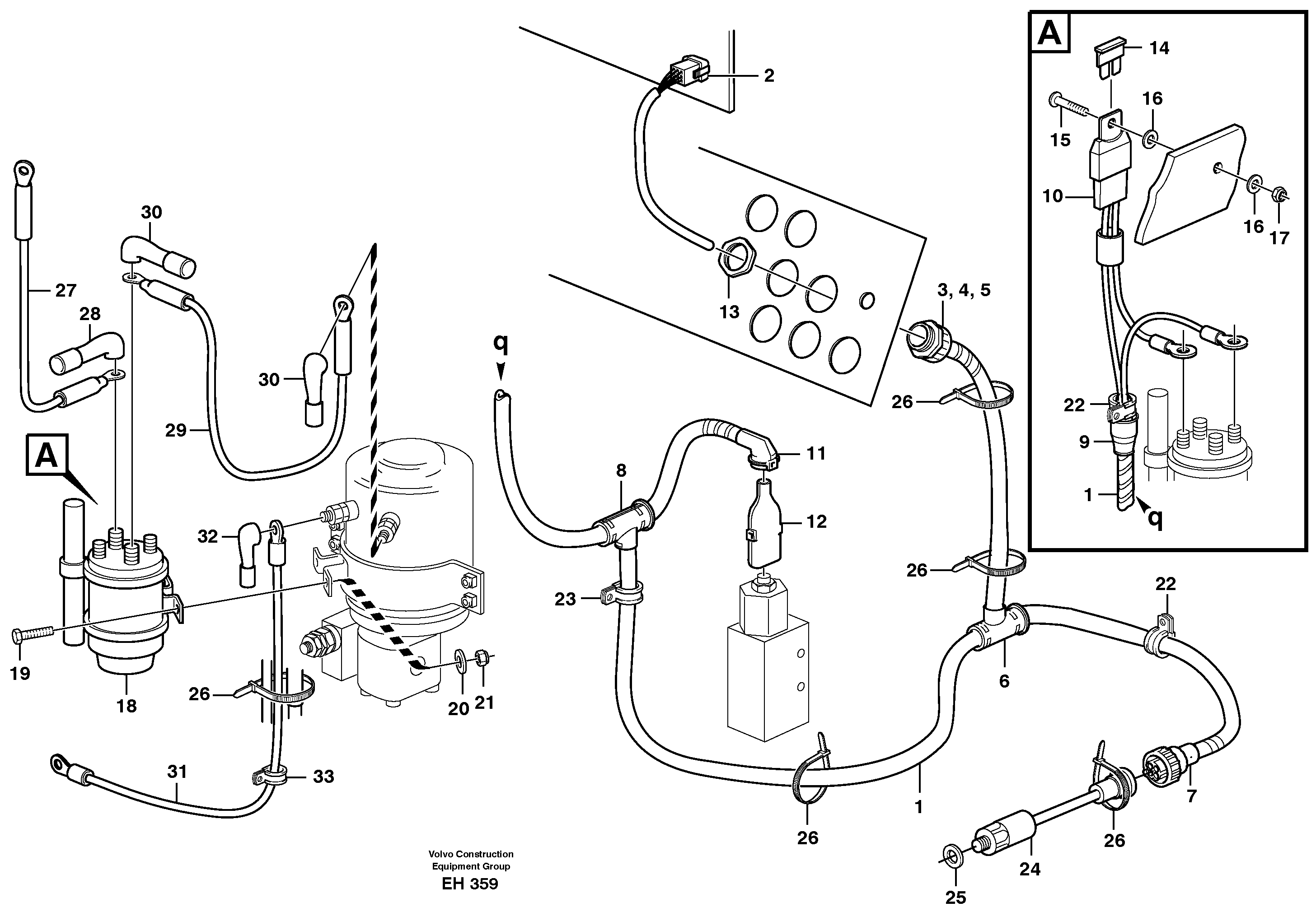 Cable harness, secondary steering system.  80239 — volvo parts diagram