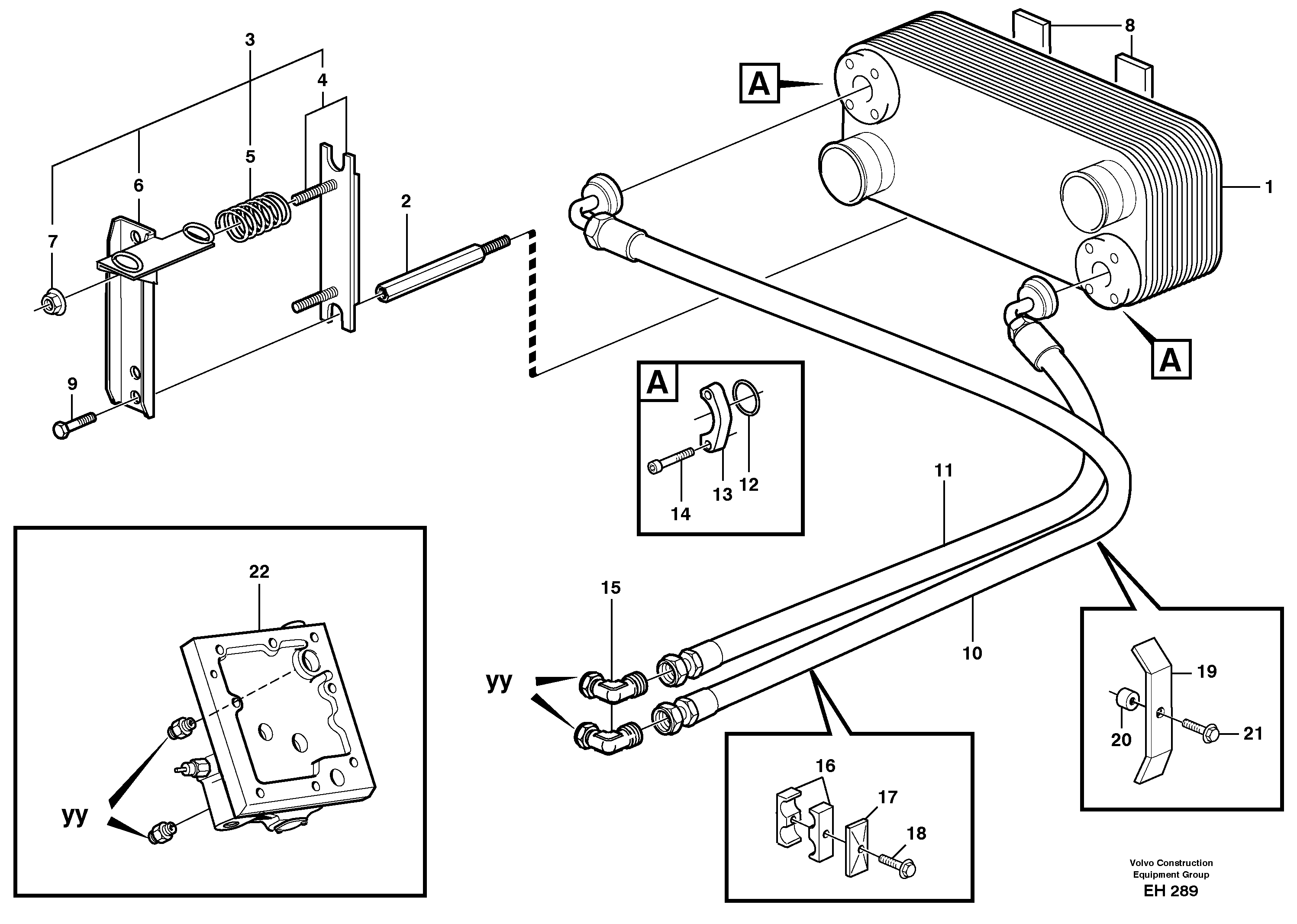 Oil cooler — volvo parts diagram