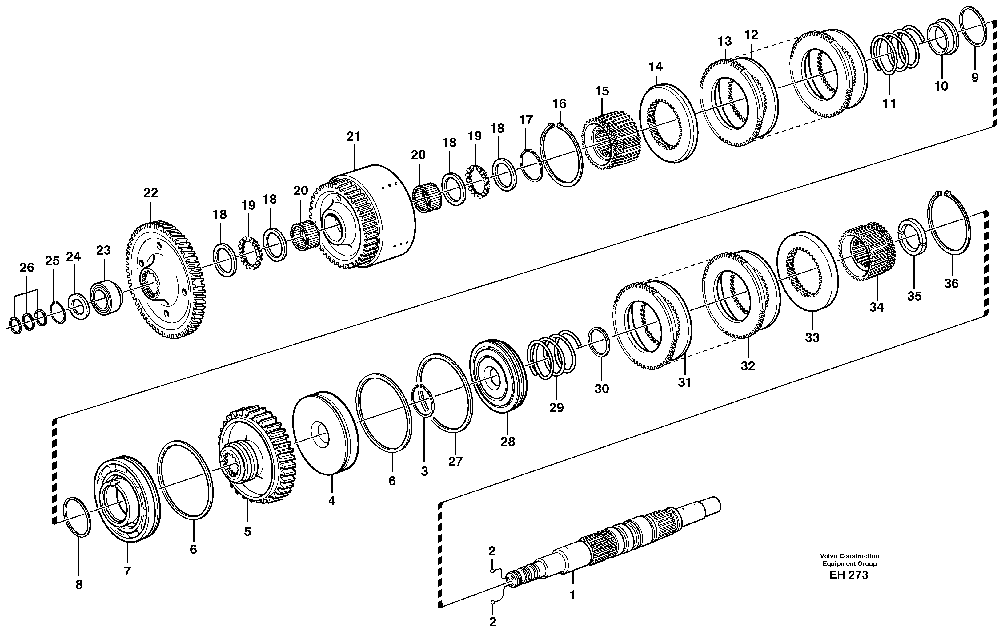 Hydraulic clutch, reverse / 2nd speed — volvo parts diagram
