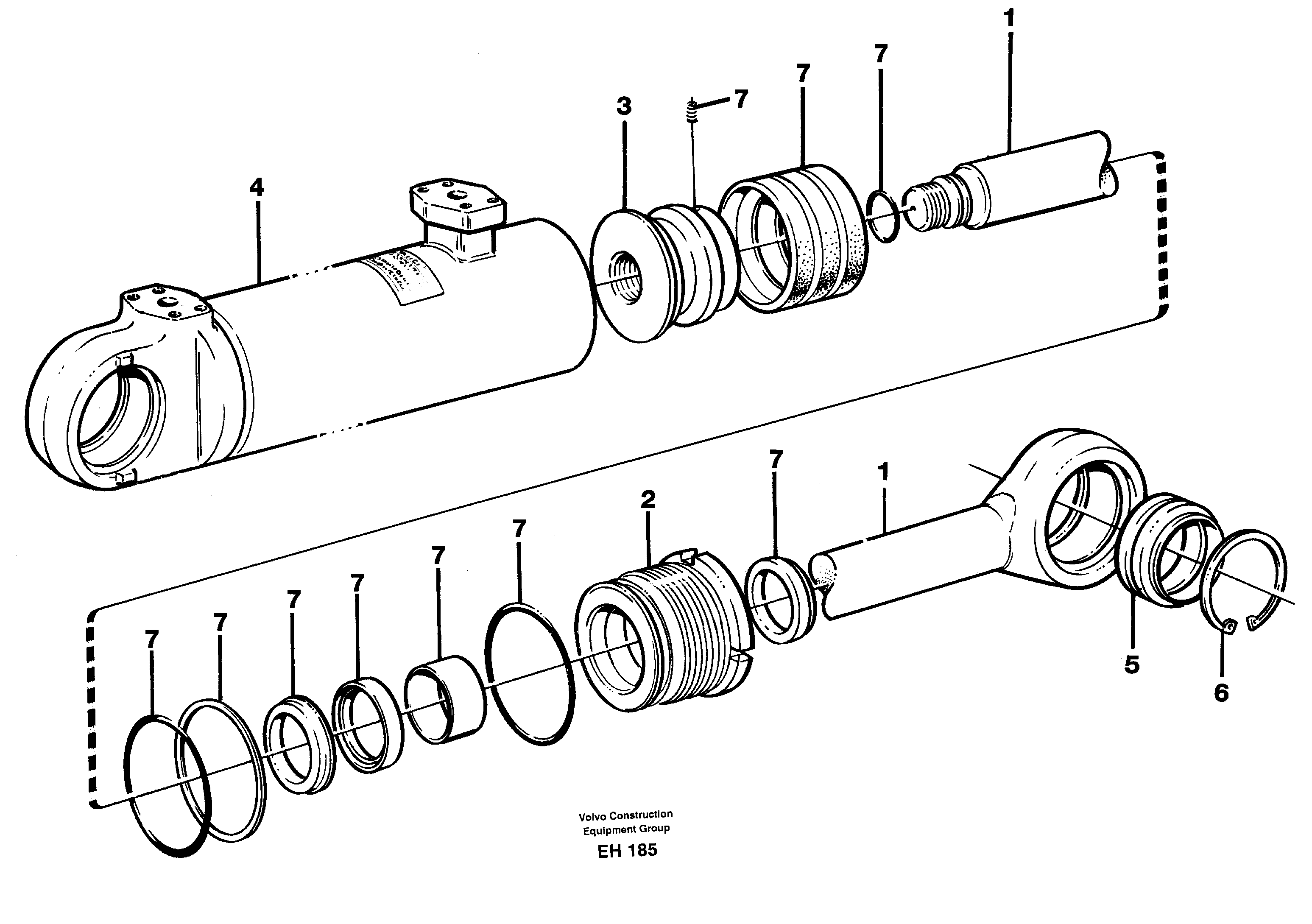 Hydraulic cylinder — volvo parts diagram
