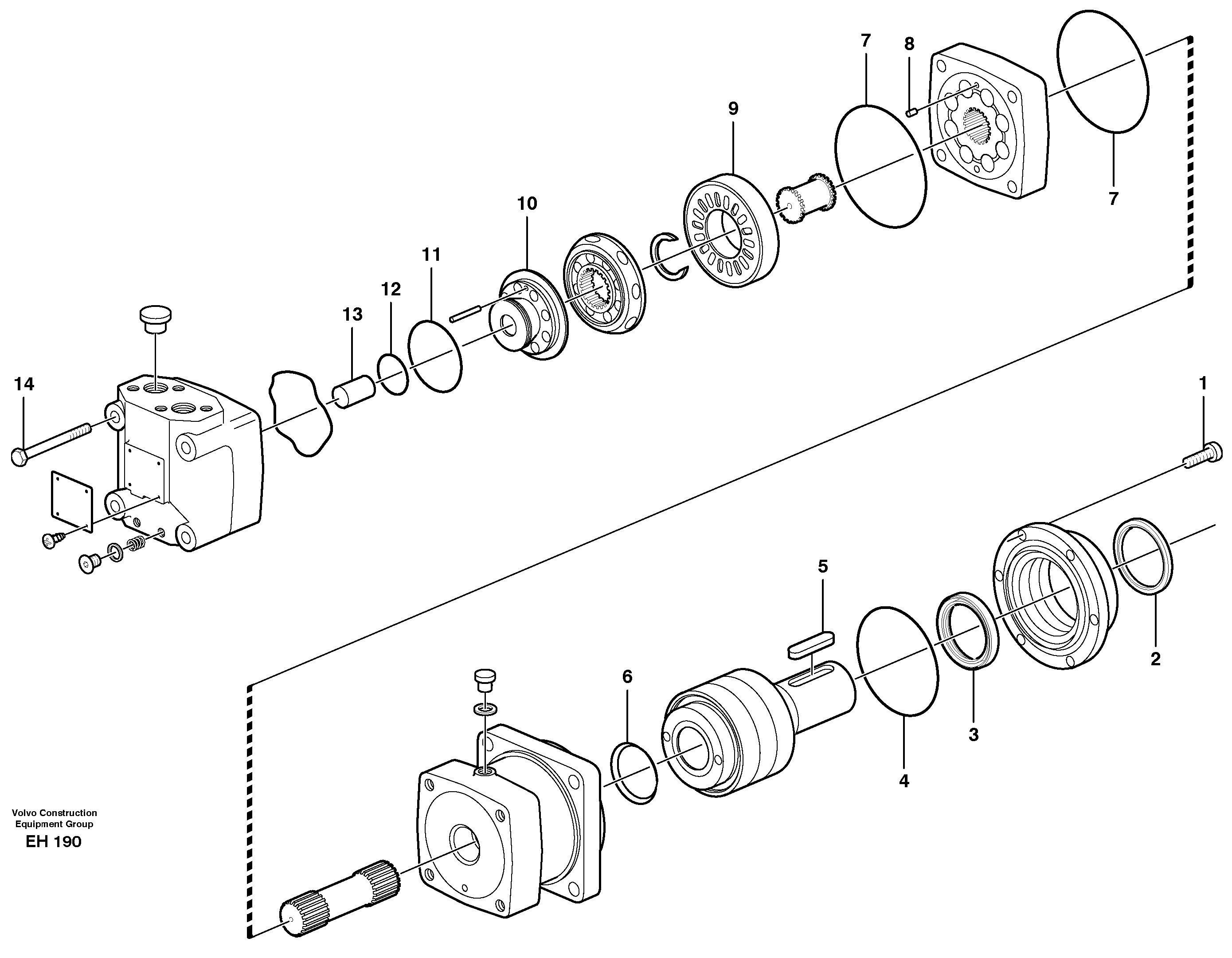 Hydraulic motor.  80202, 93948 — volvo parts diagram