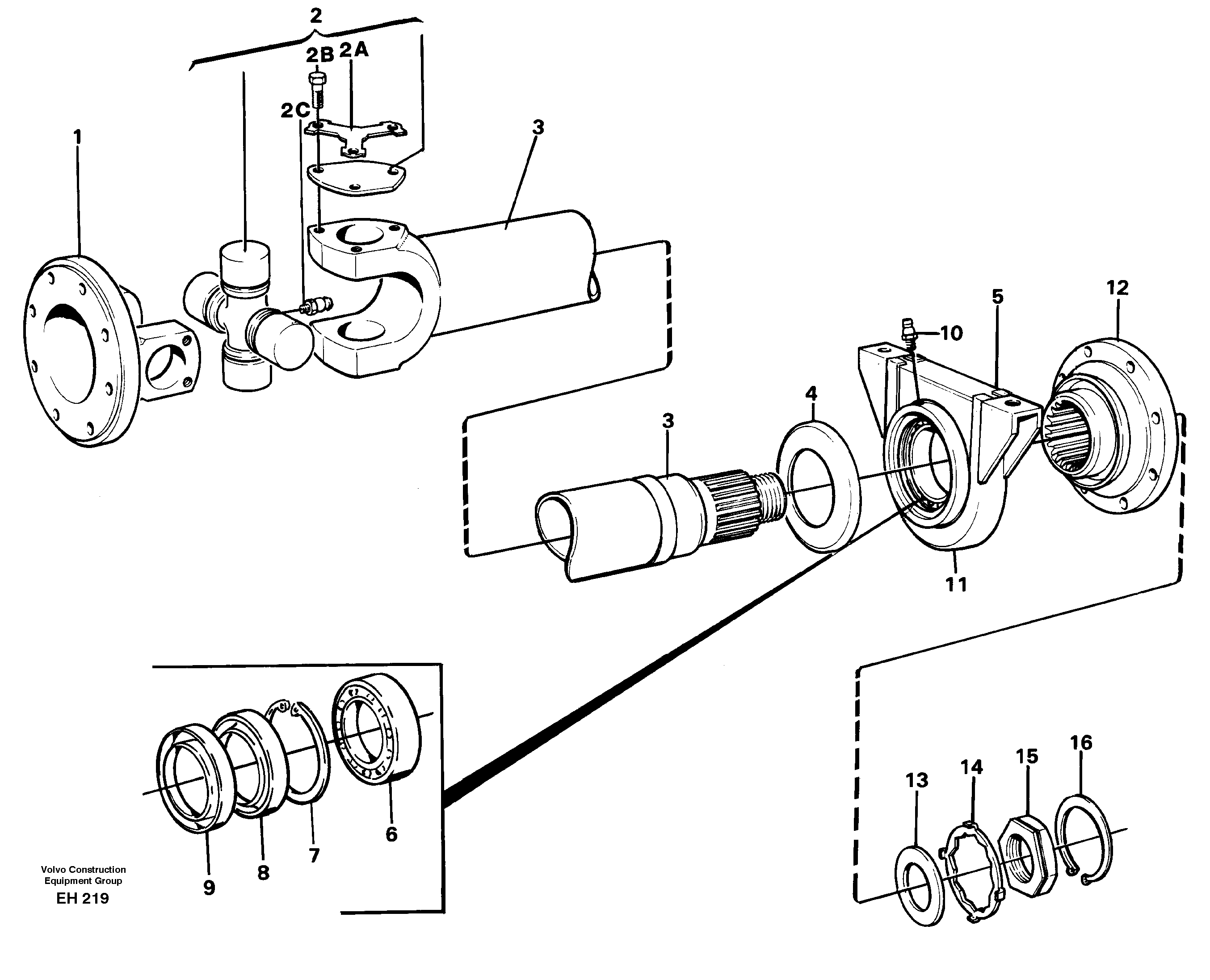 Propeller shaft — volvo parts diagram