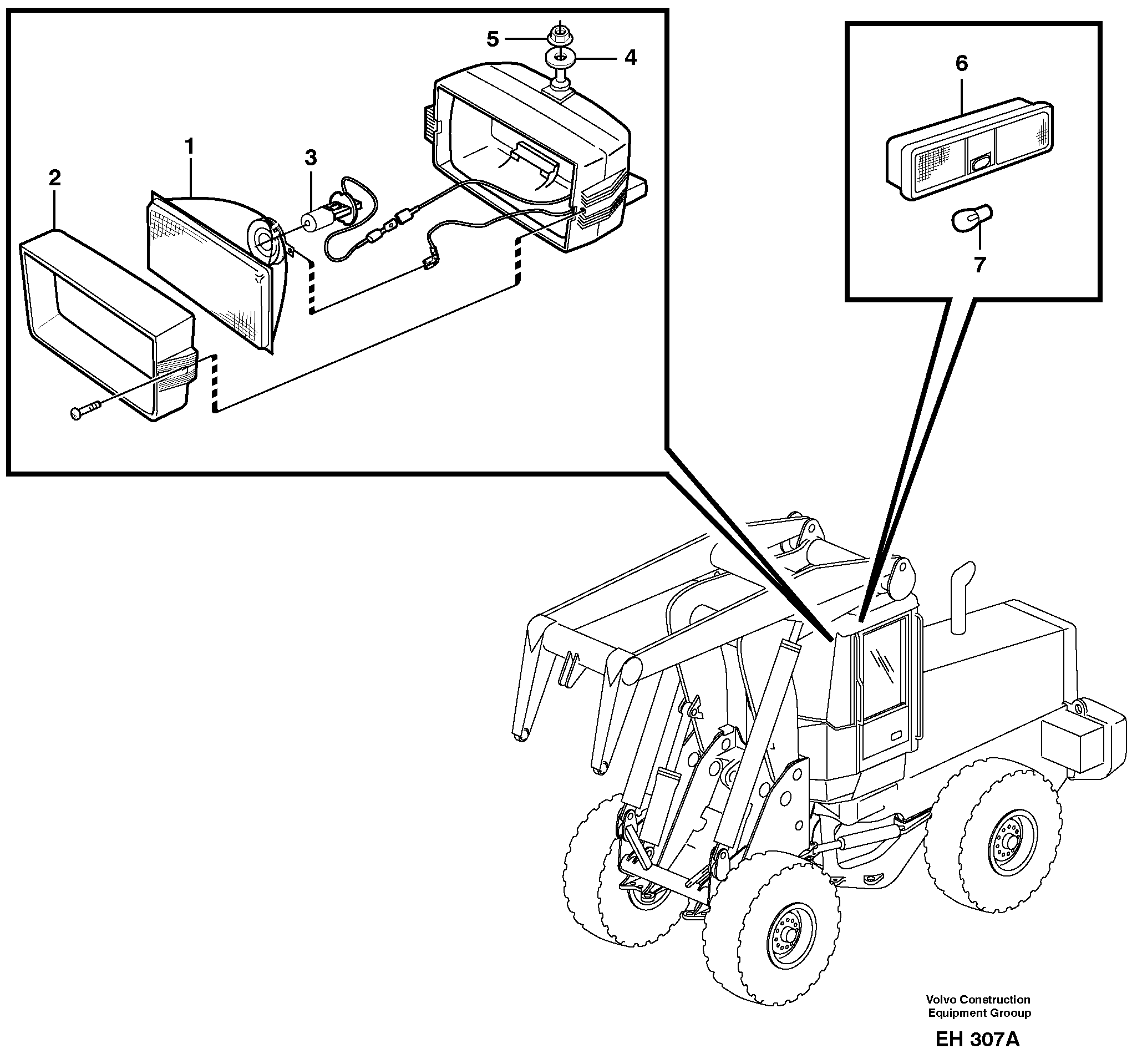 Lighting, cab — volvo parts diagram