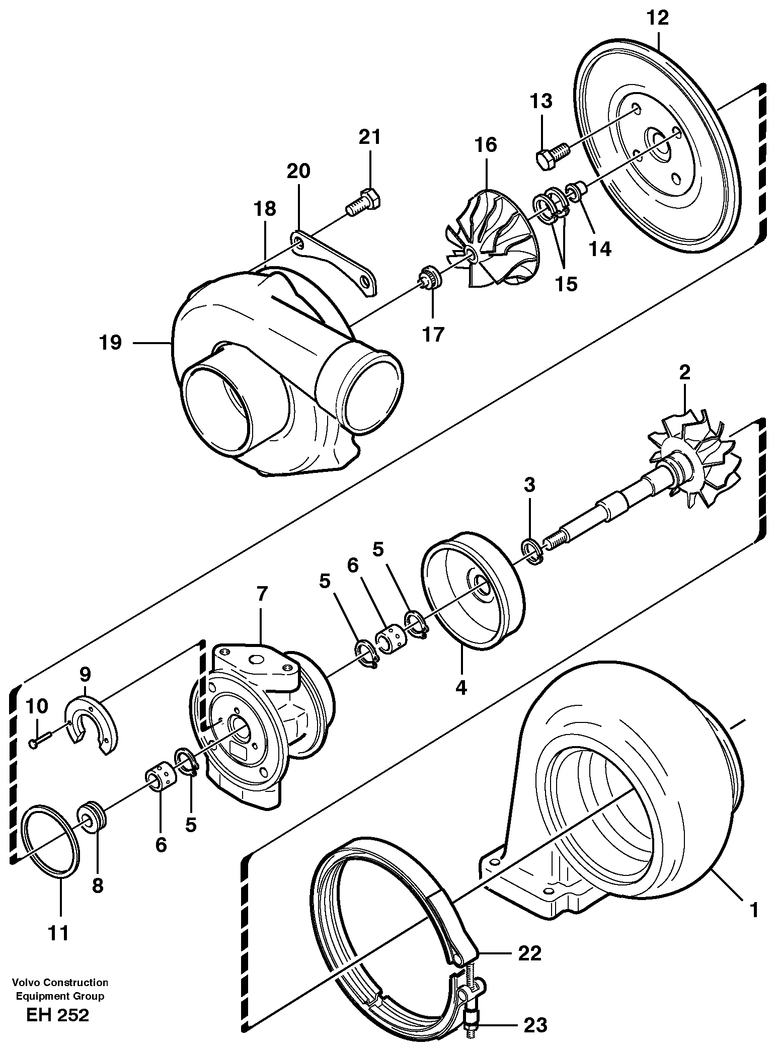Turbo charger — volvo parts diagram