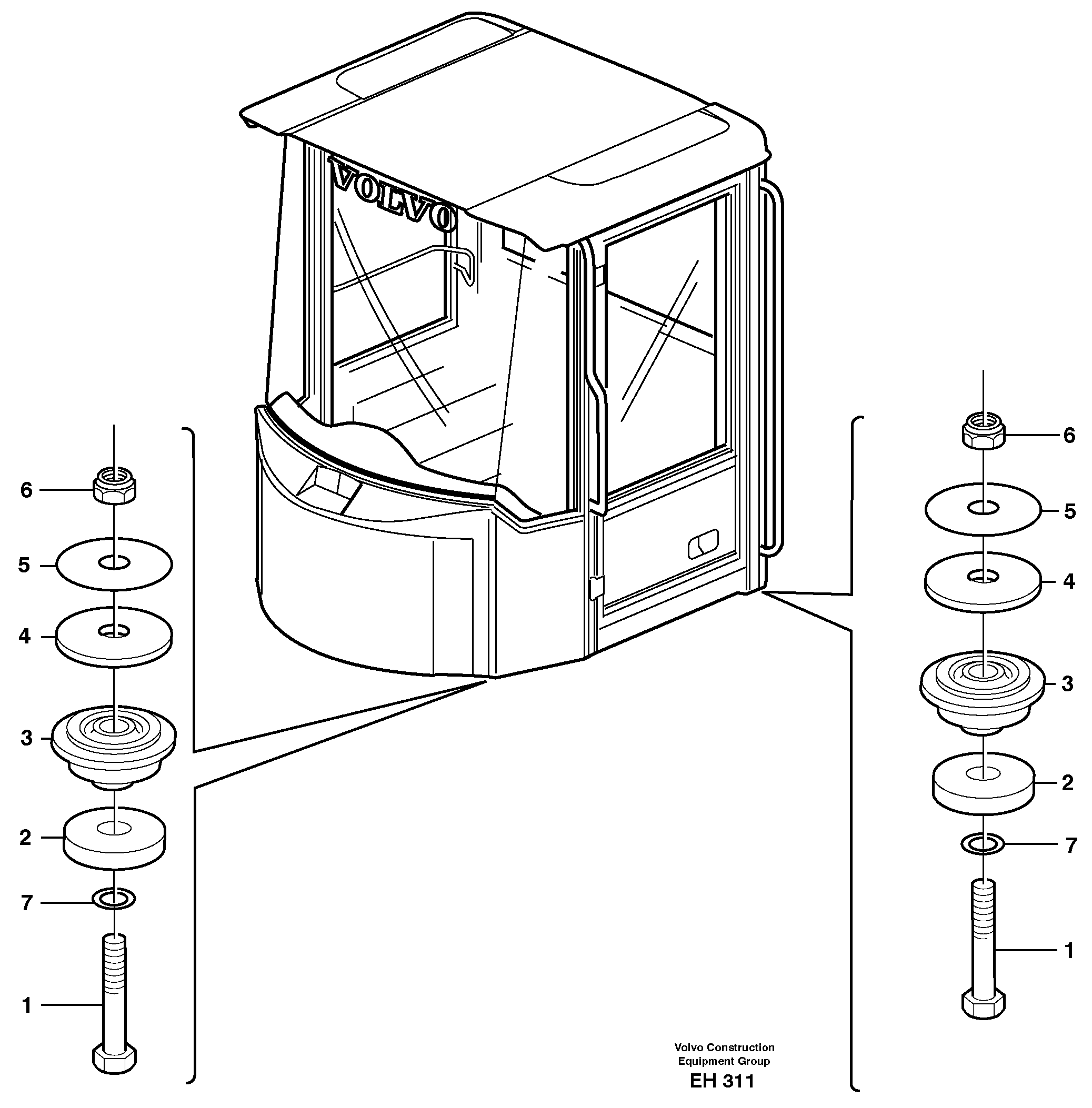 Operator's cab — volvo parts diagram