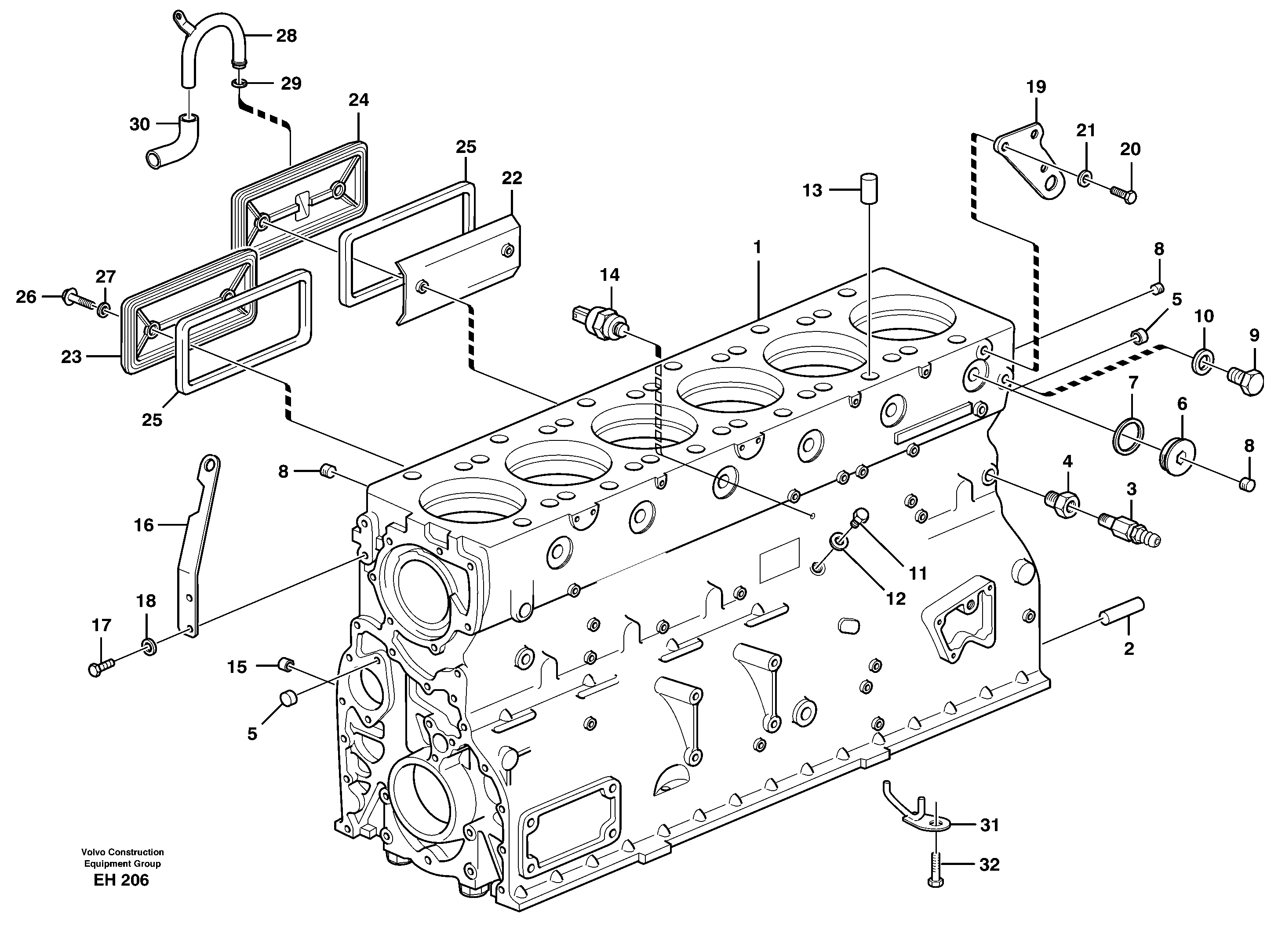 Cylinder block — volvo parts diagram