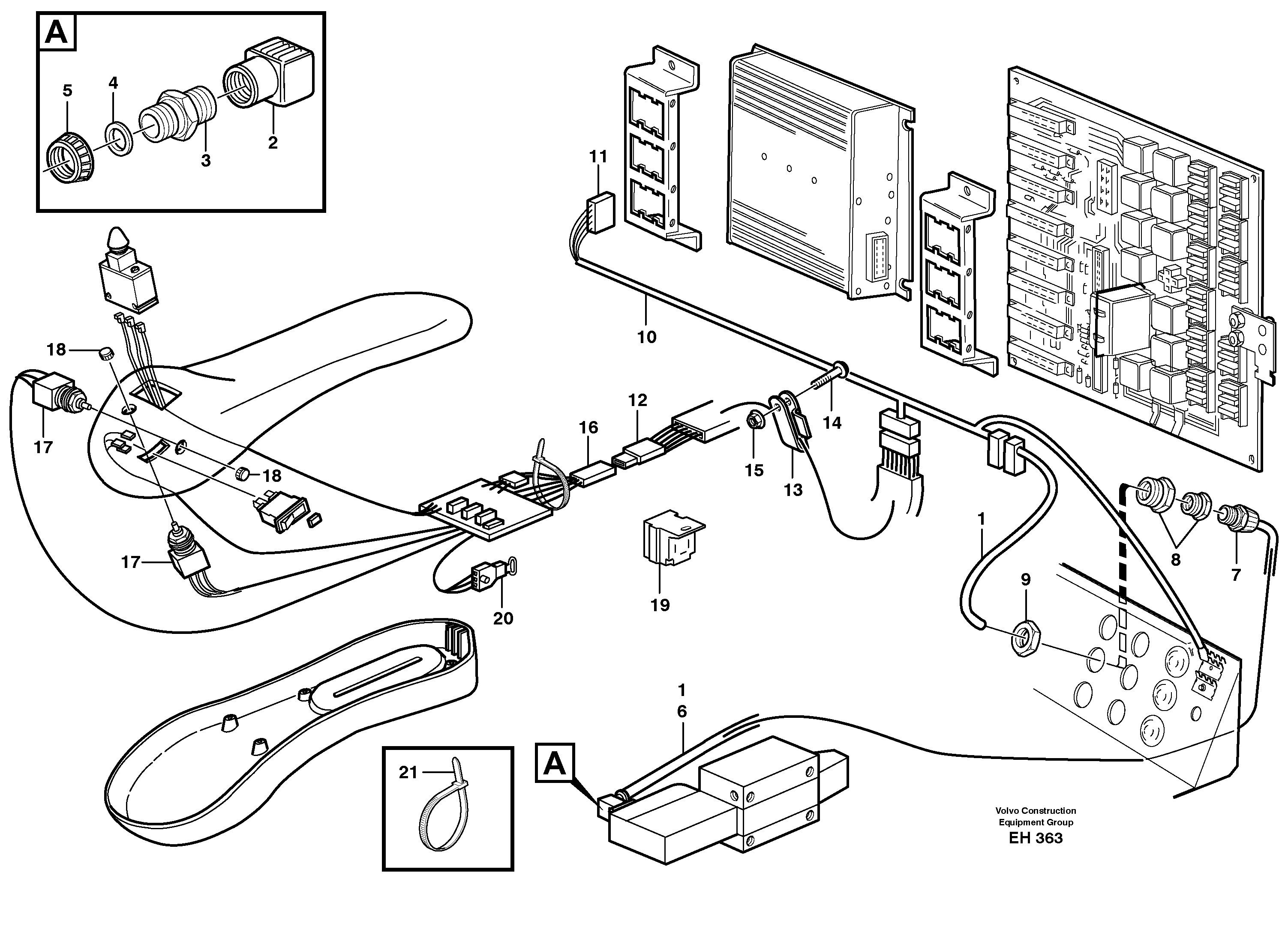 Cable harness, CDC - steering.  80199 — volvo parts diagram