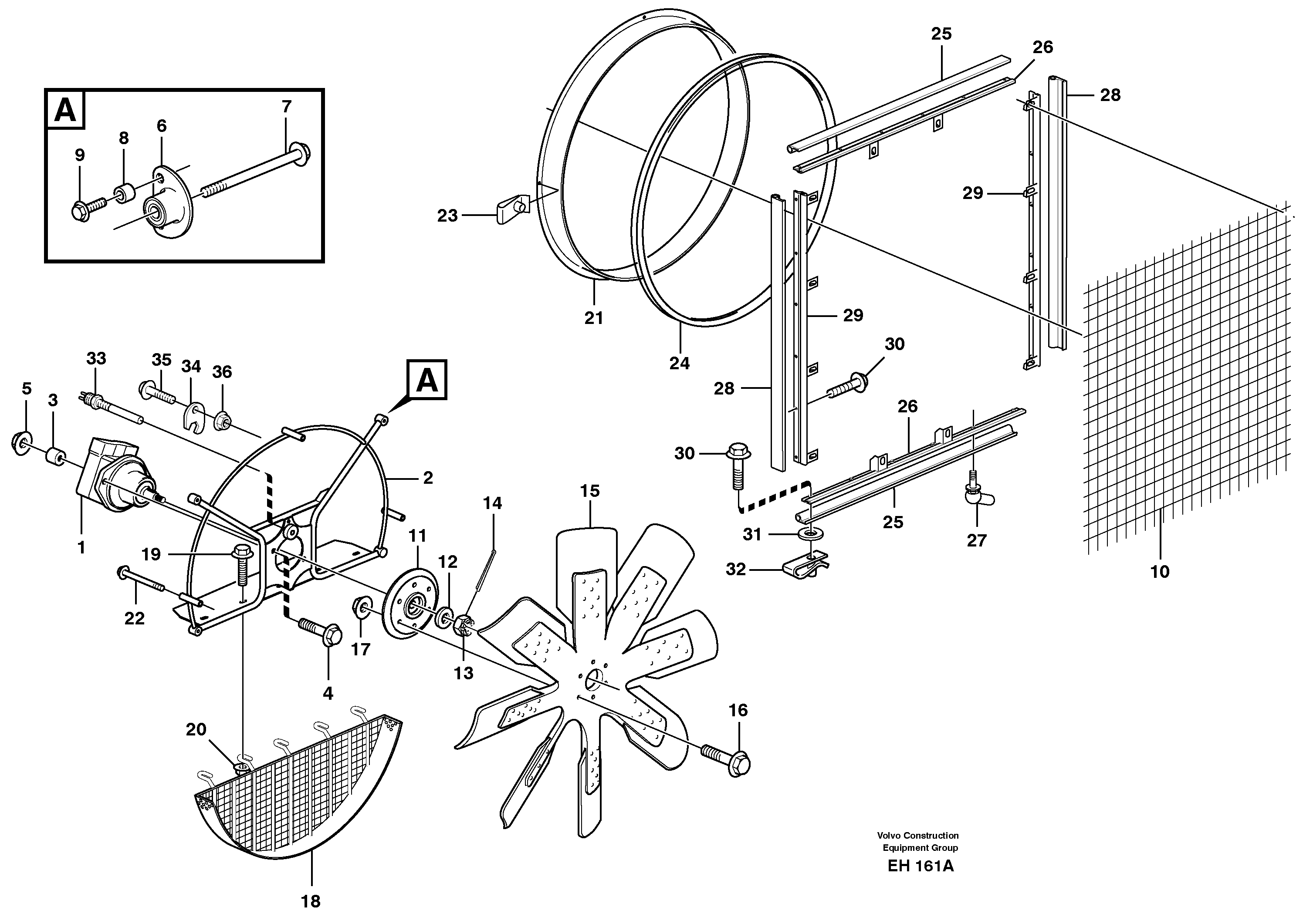 Fan and fan shroud — volvo parts diagram