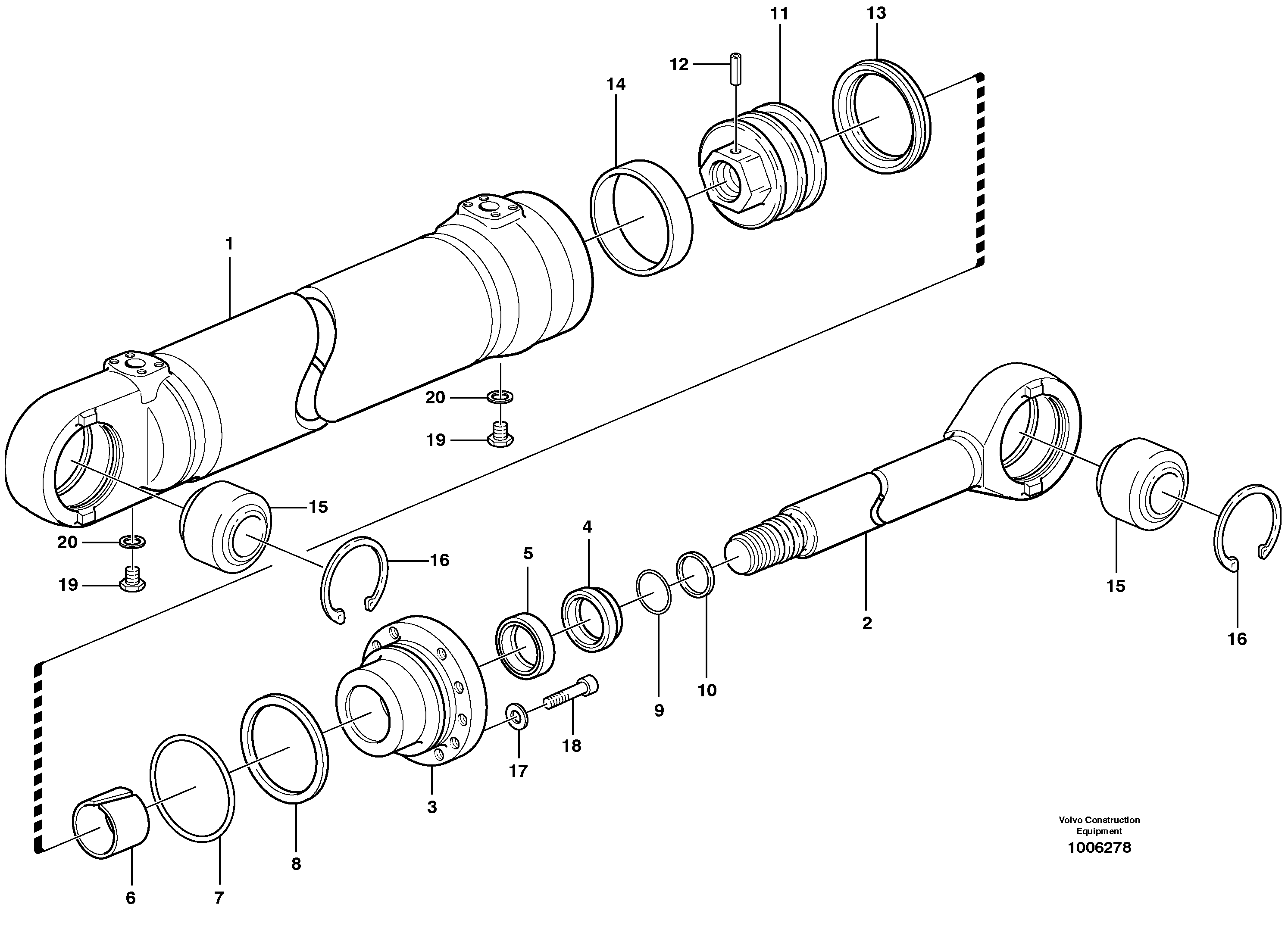 Hydraulic cylinder, tilting — volvo parts diagram