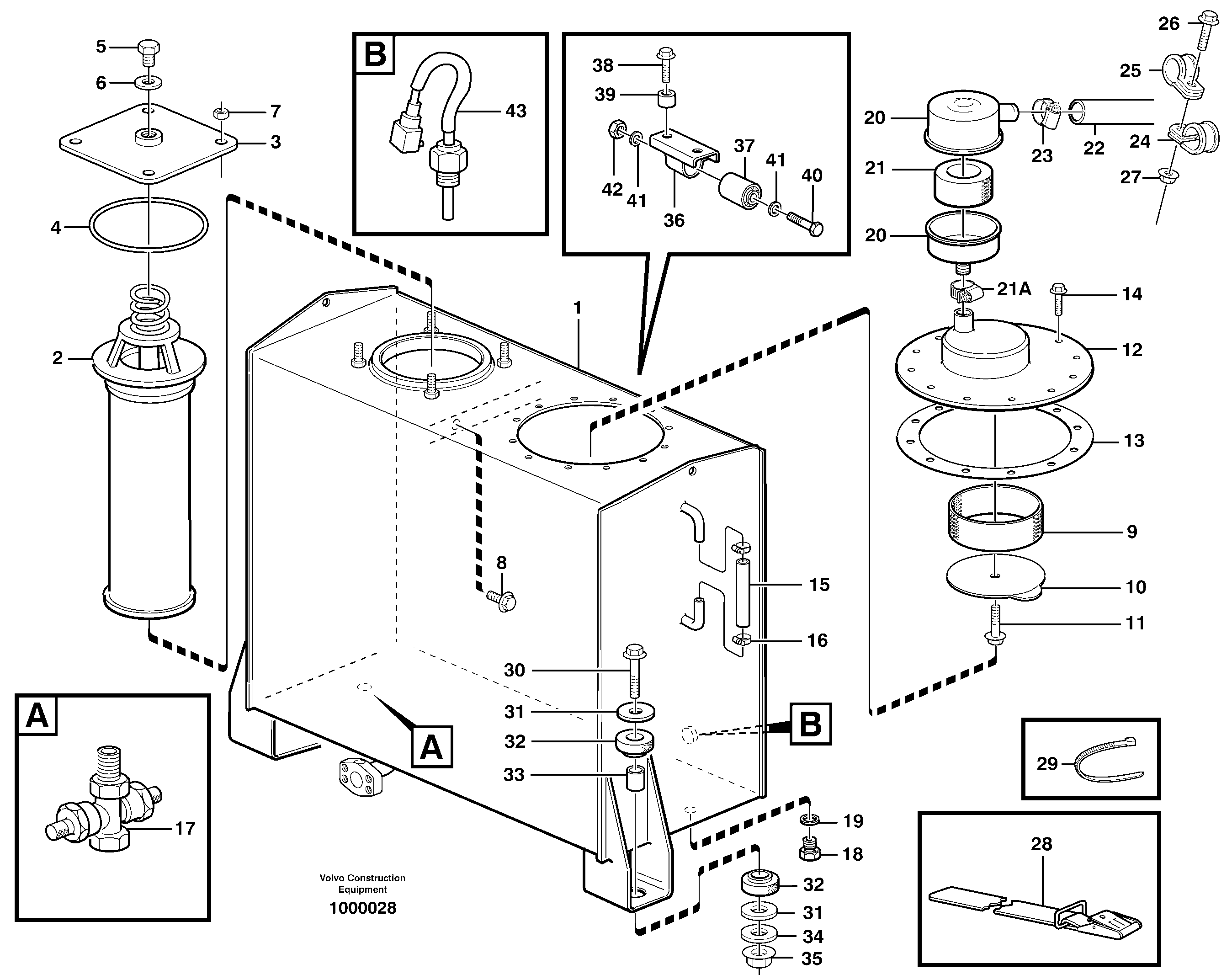 Hydraulic oil tank — volvo parts diagram