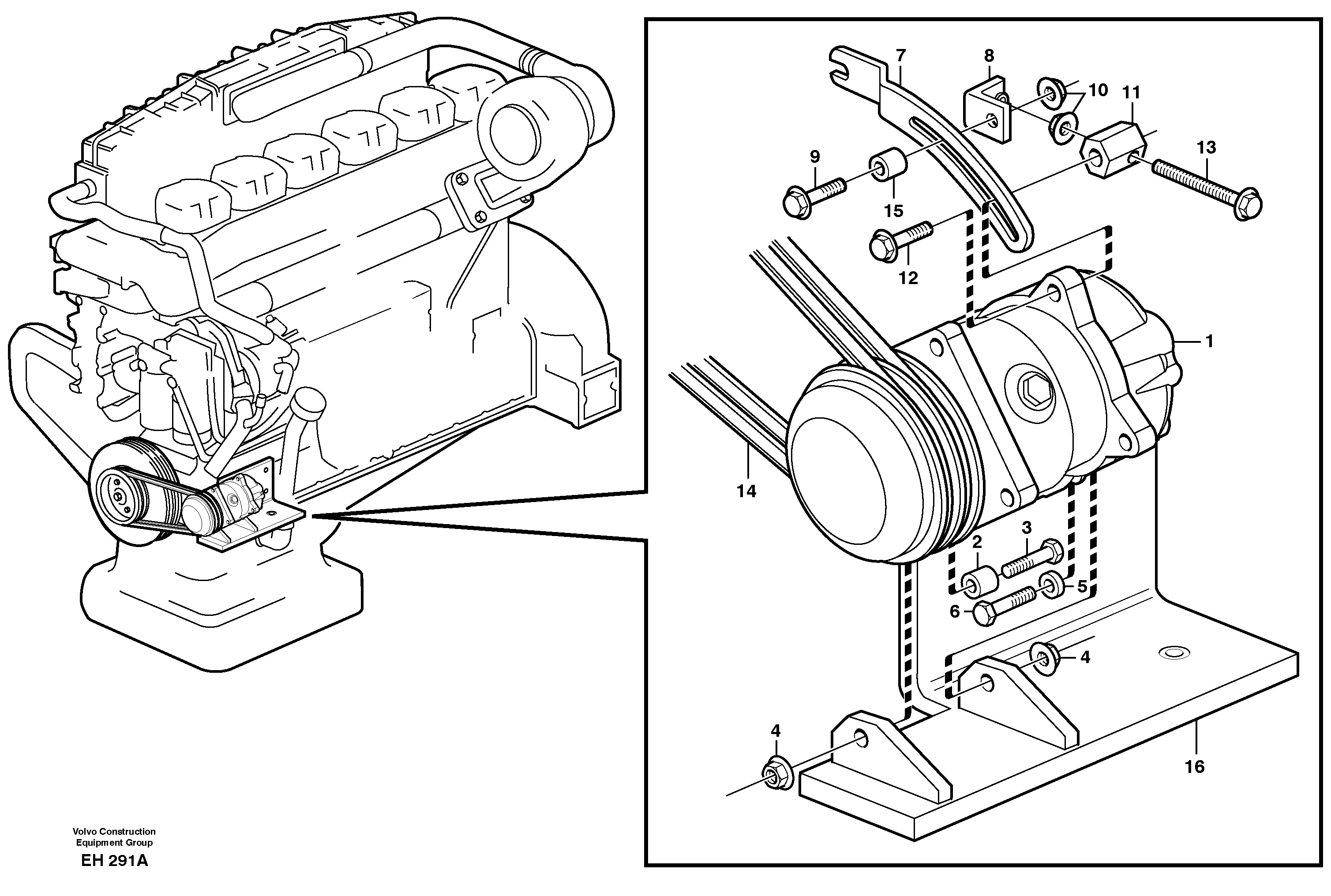 Compressor for cooling agent R134a with fitting parts.  80240, 80241 — volvo parts diagram